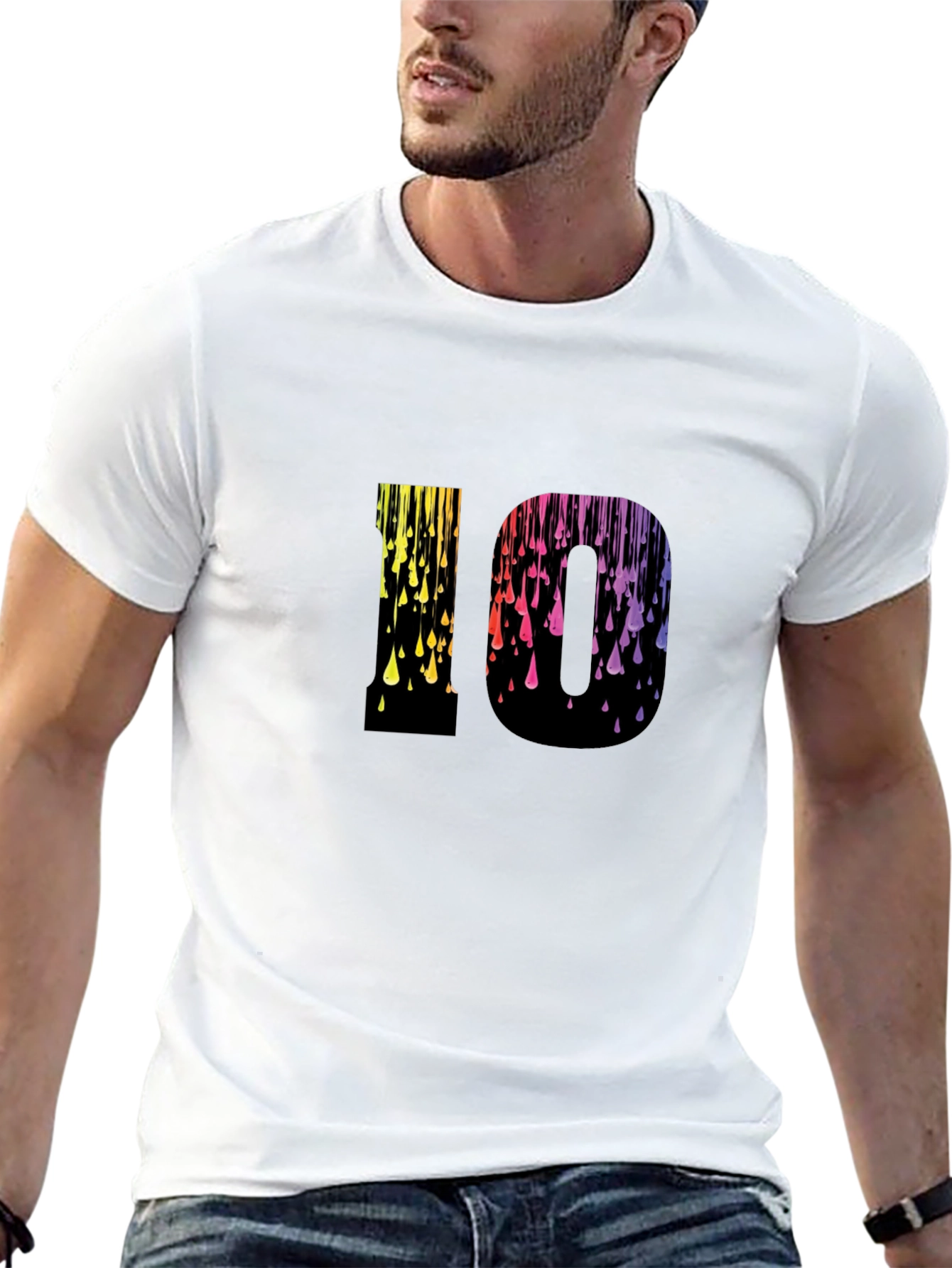 Rainbow Drip 10 Graphic T-Shirt
