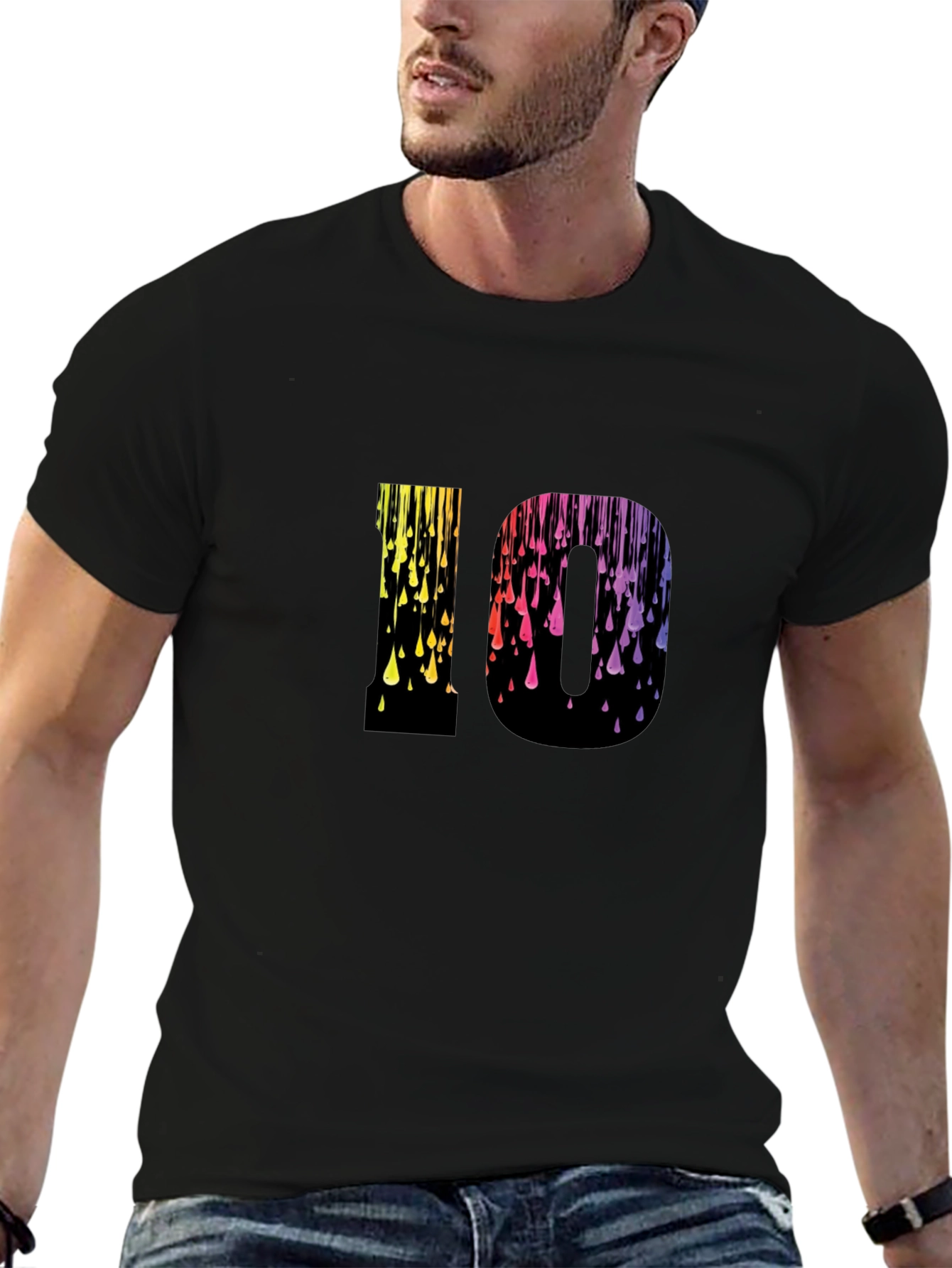 Rainbow Drip 10 Graphic T-Shirt