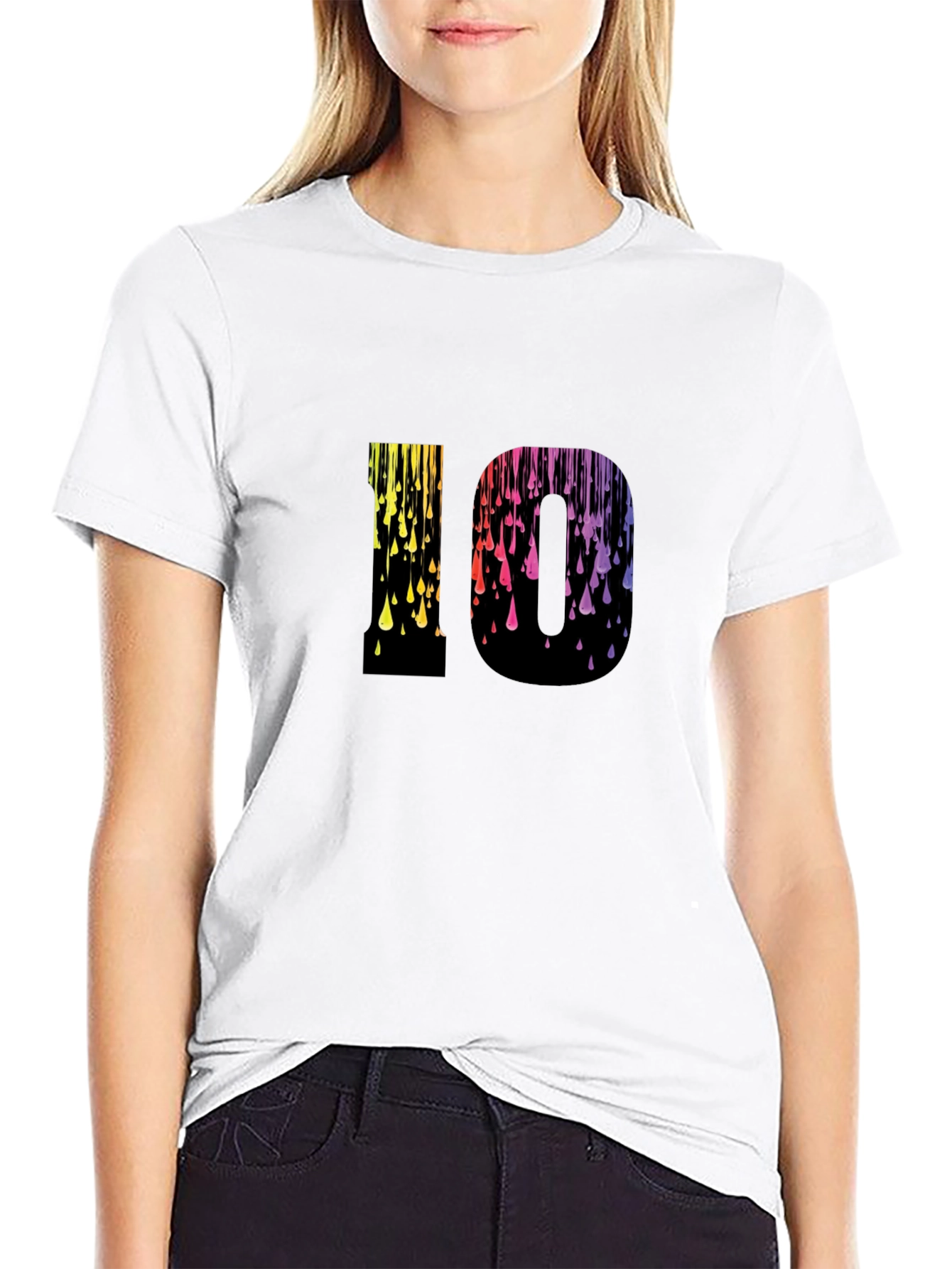Rainbow Drip 10 Graphic T-Shirt