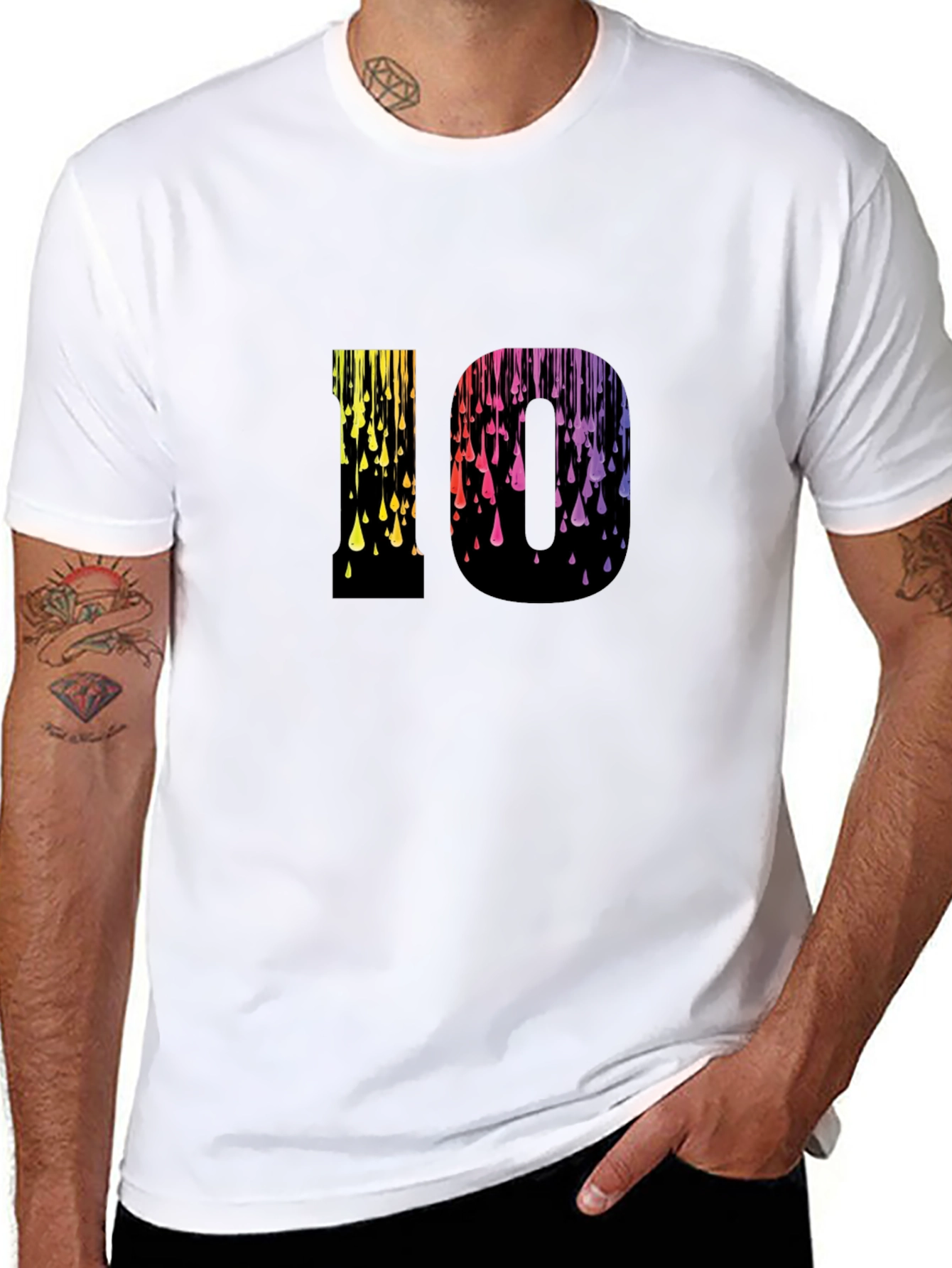 Rainbow Drip 10 Graphic T-Shirt