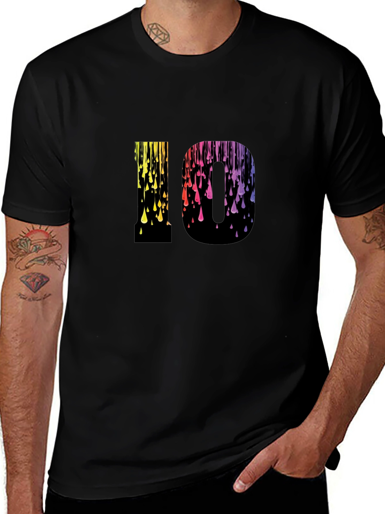 Rainbow Drip 10 Graphic T-Shirt