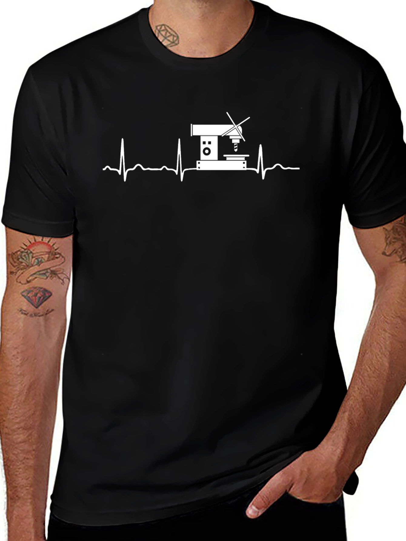 Scientist Heartbeat T-Shirt - Black