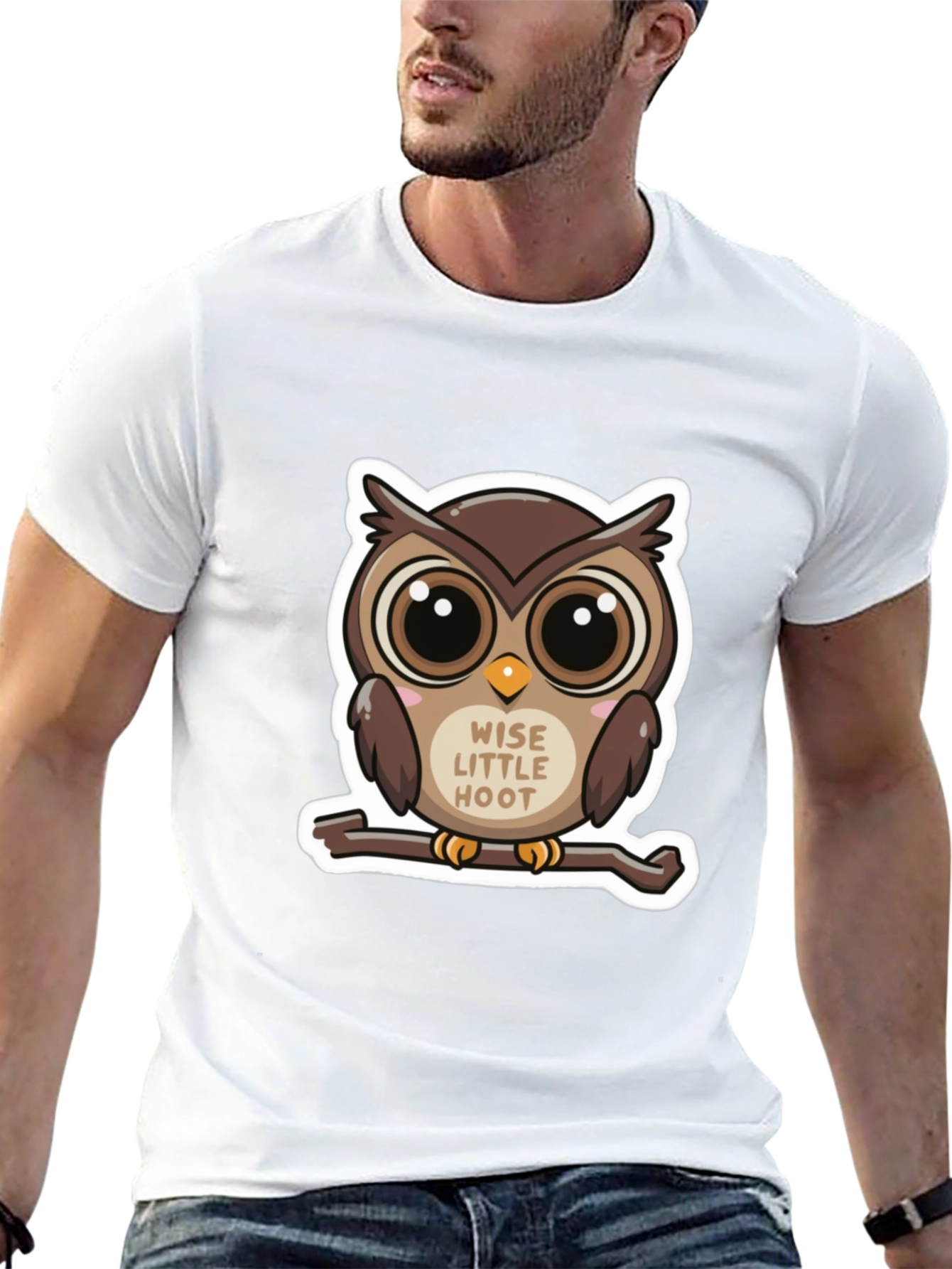 Cute Owl Wise Little Hoot Graphic Tee - Black