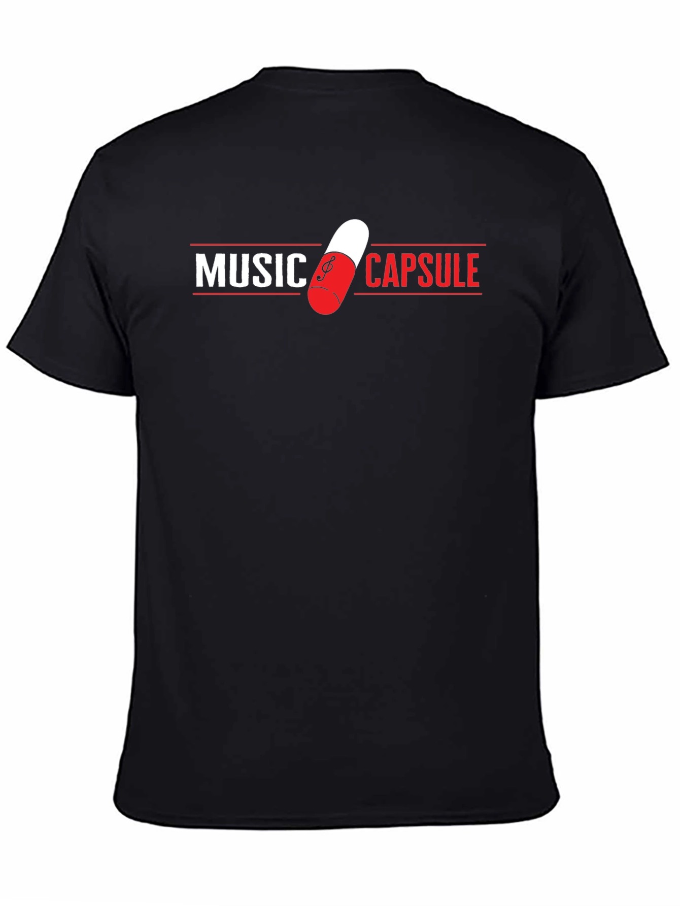 Music Capsule Graphic T-Shirt - Trendy Black Tee
