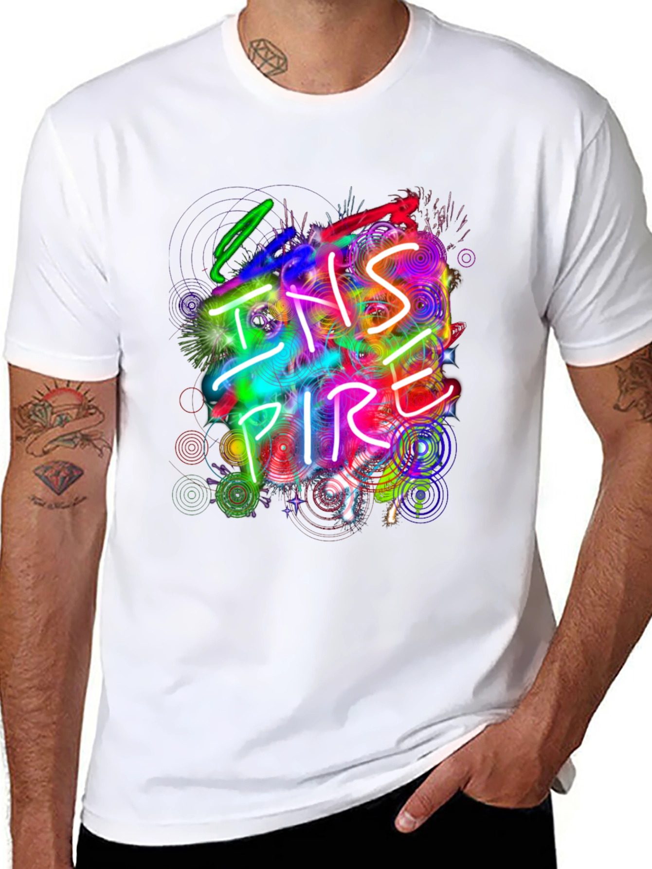 Inspire Graphic Print Black T-Shirt