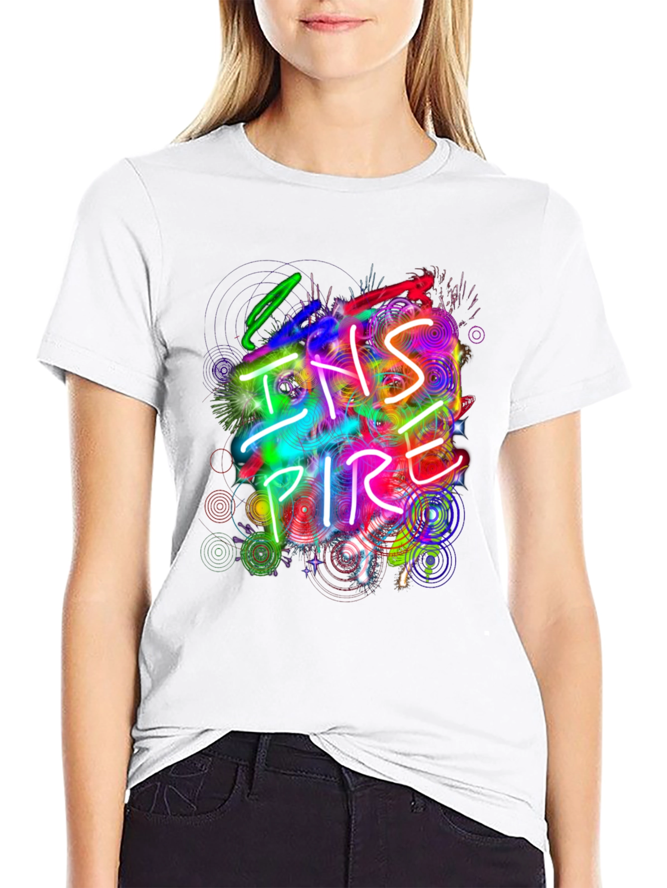 Inspire Graphic Print Black T-Shirt