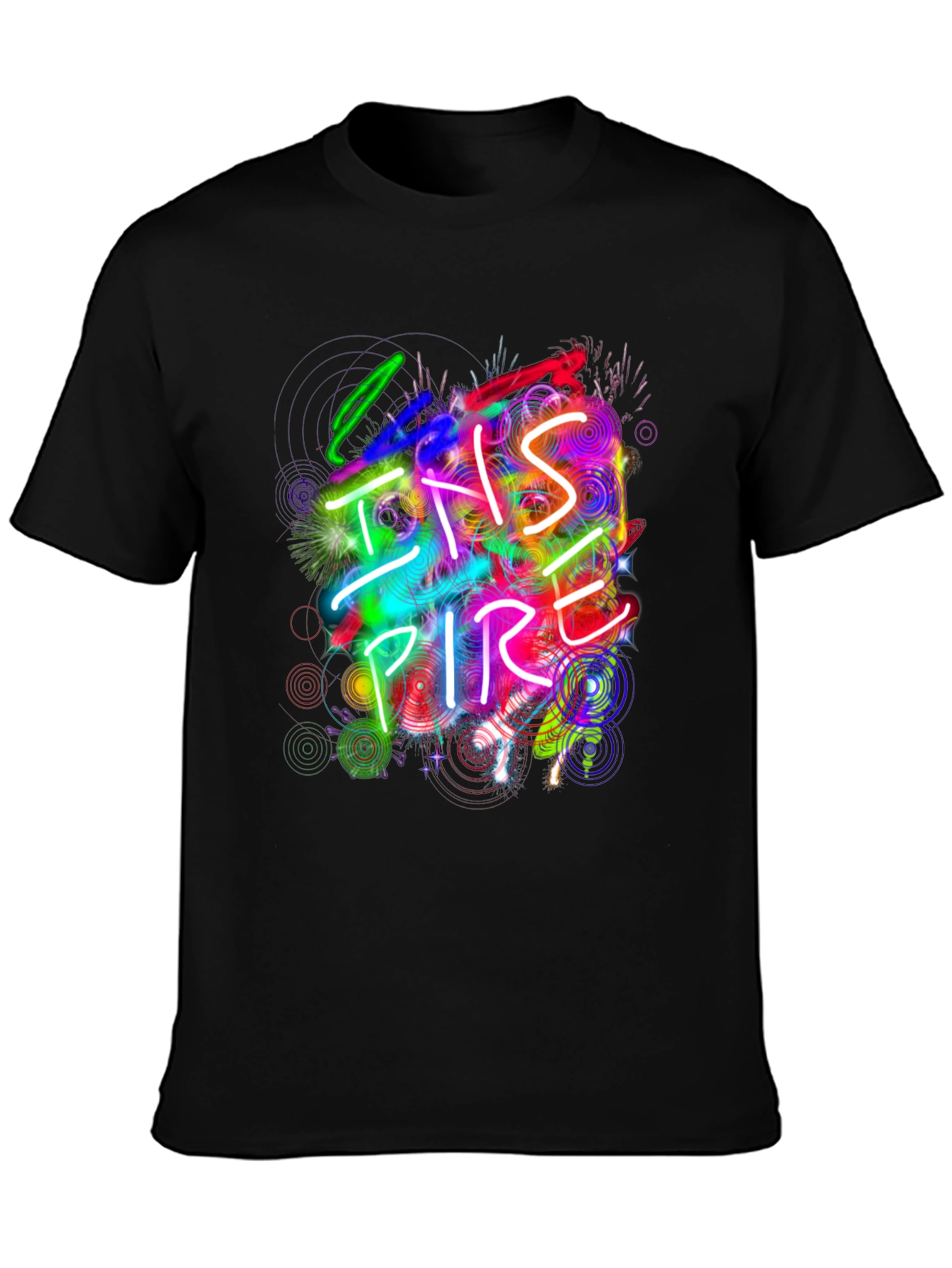 Inspire Graphic Print Black T-Shirt