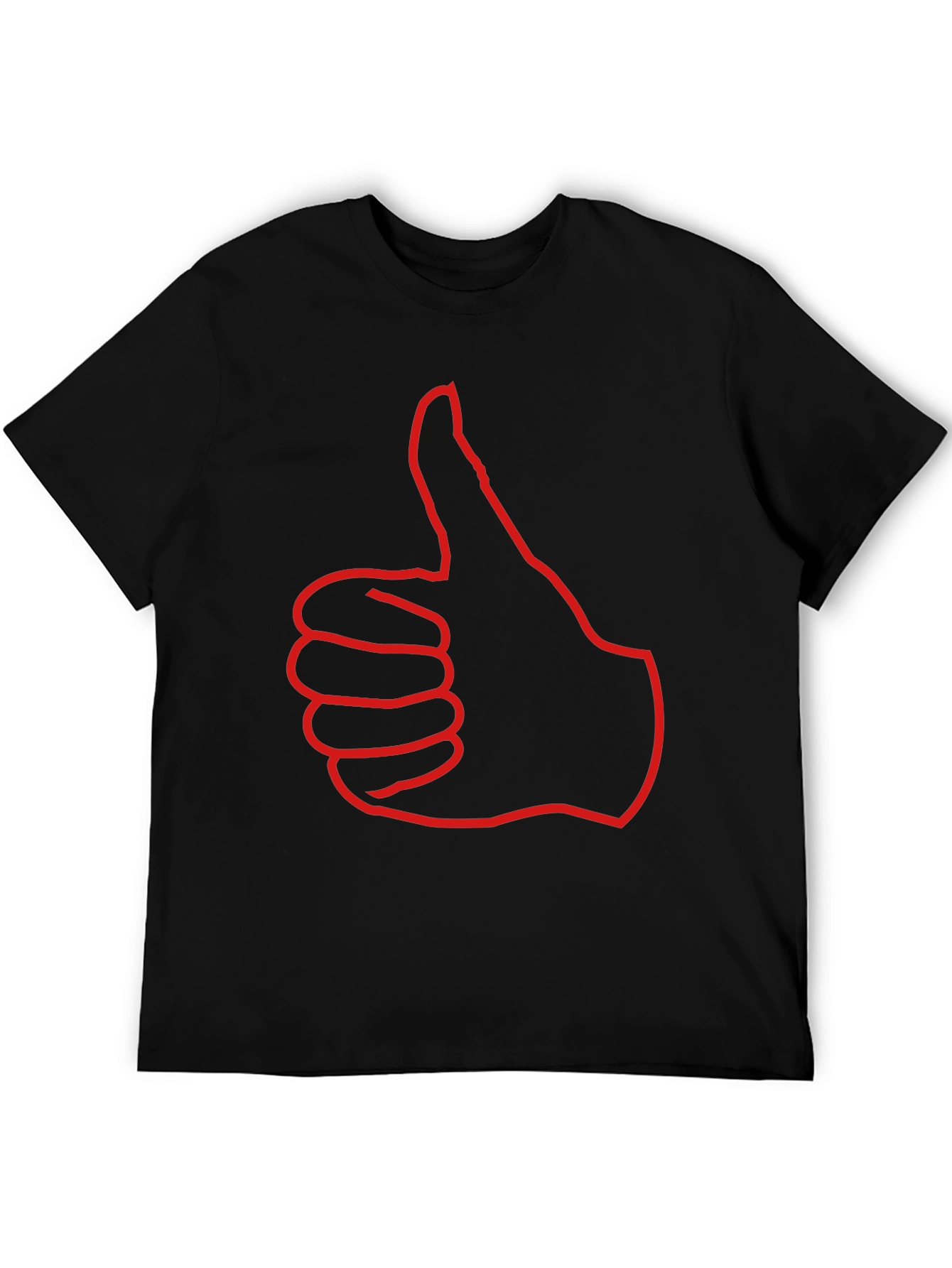 Thumbs Up Graphic Tee - Black Cotton T-Shirt