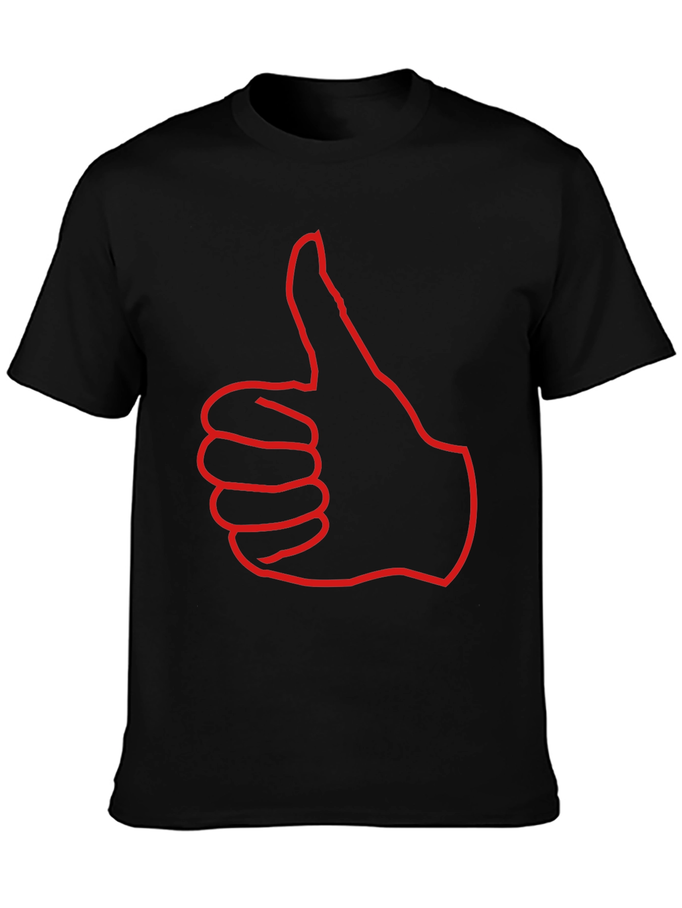 Thumbs Up Graphic Tee - Black Cotton T-Shirt