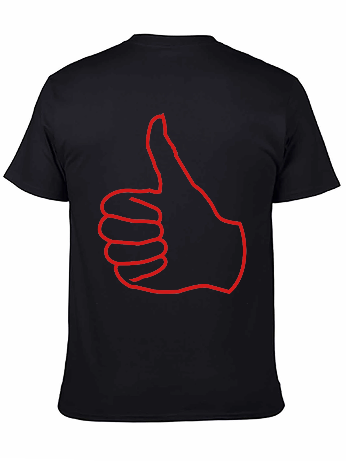 Thumbs Up Graphic Tee - Black Cotton T-Shirt