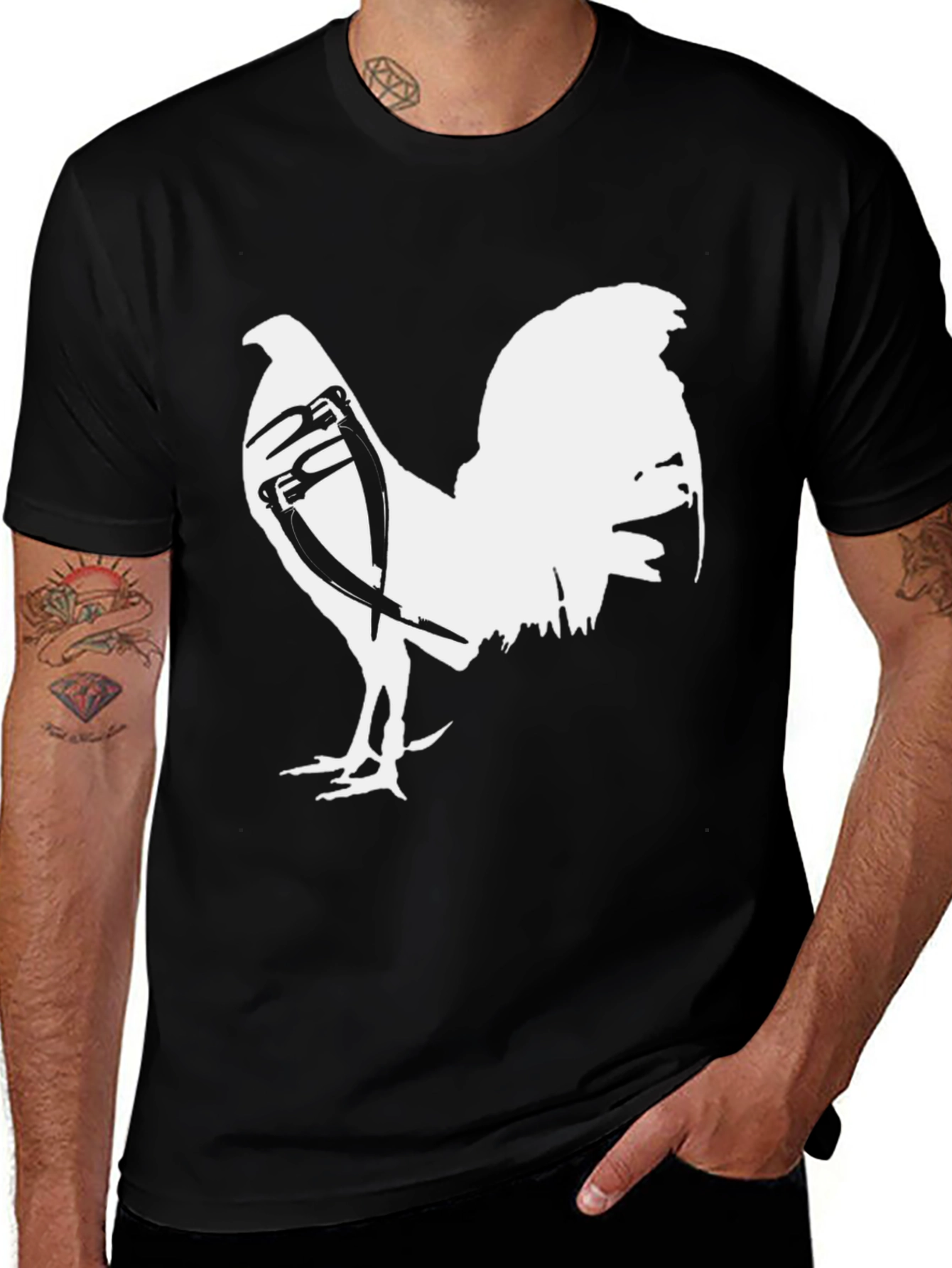 Rooster Graphic Tee - Mens Black T-Shirt