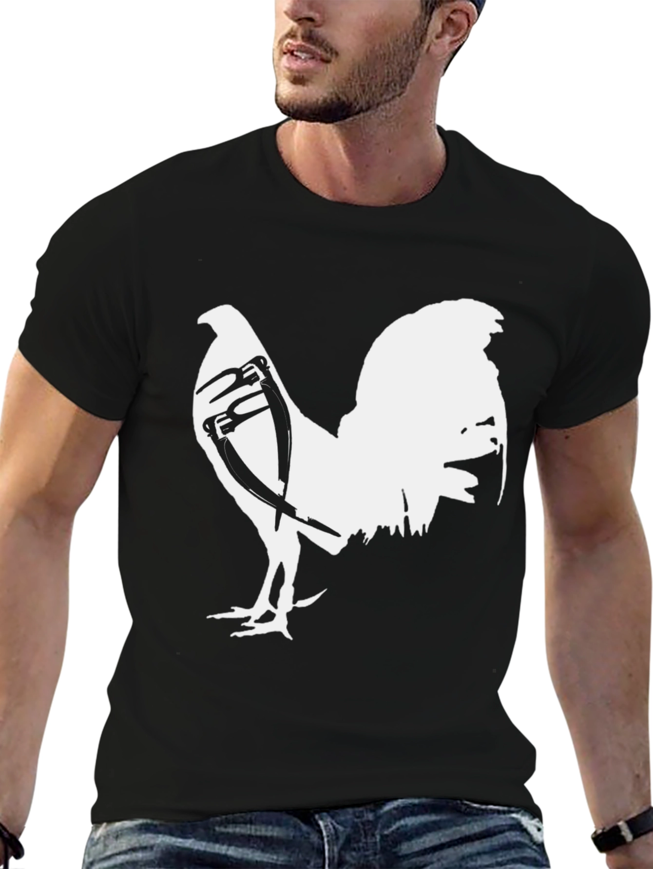 Rooster Graphic Tee - Mens Black T-Shirt