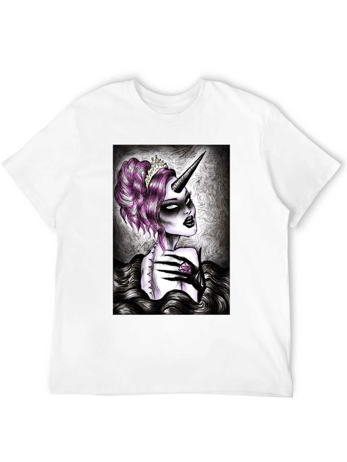 Gothic Unicorn Graphic Tee - Black