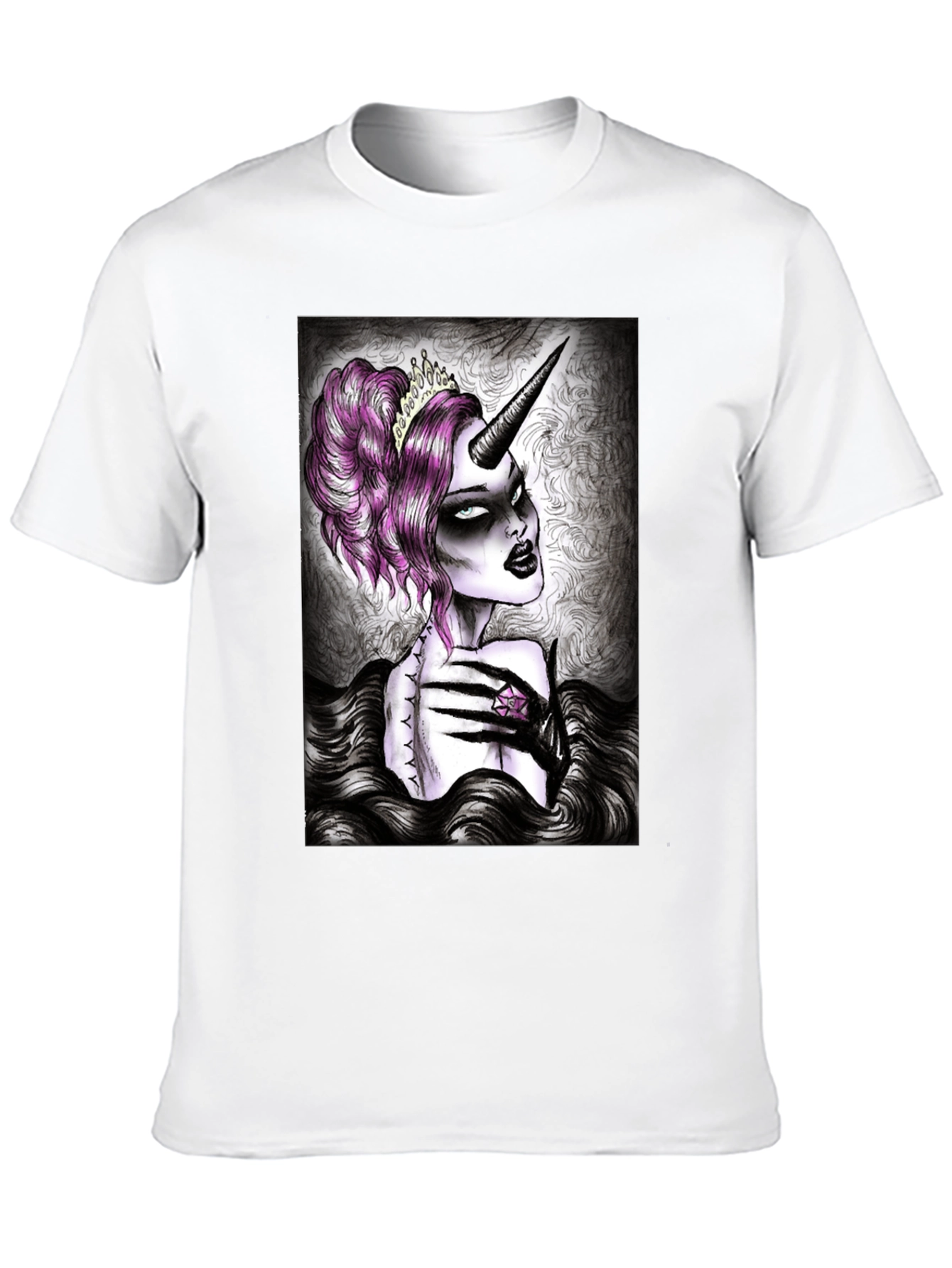 Gothic Unicorn Graphic Tee - Black