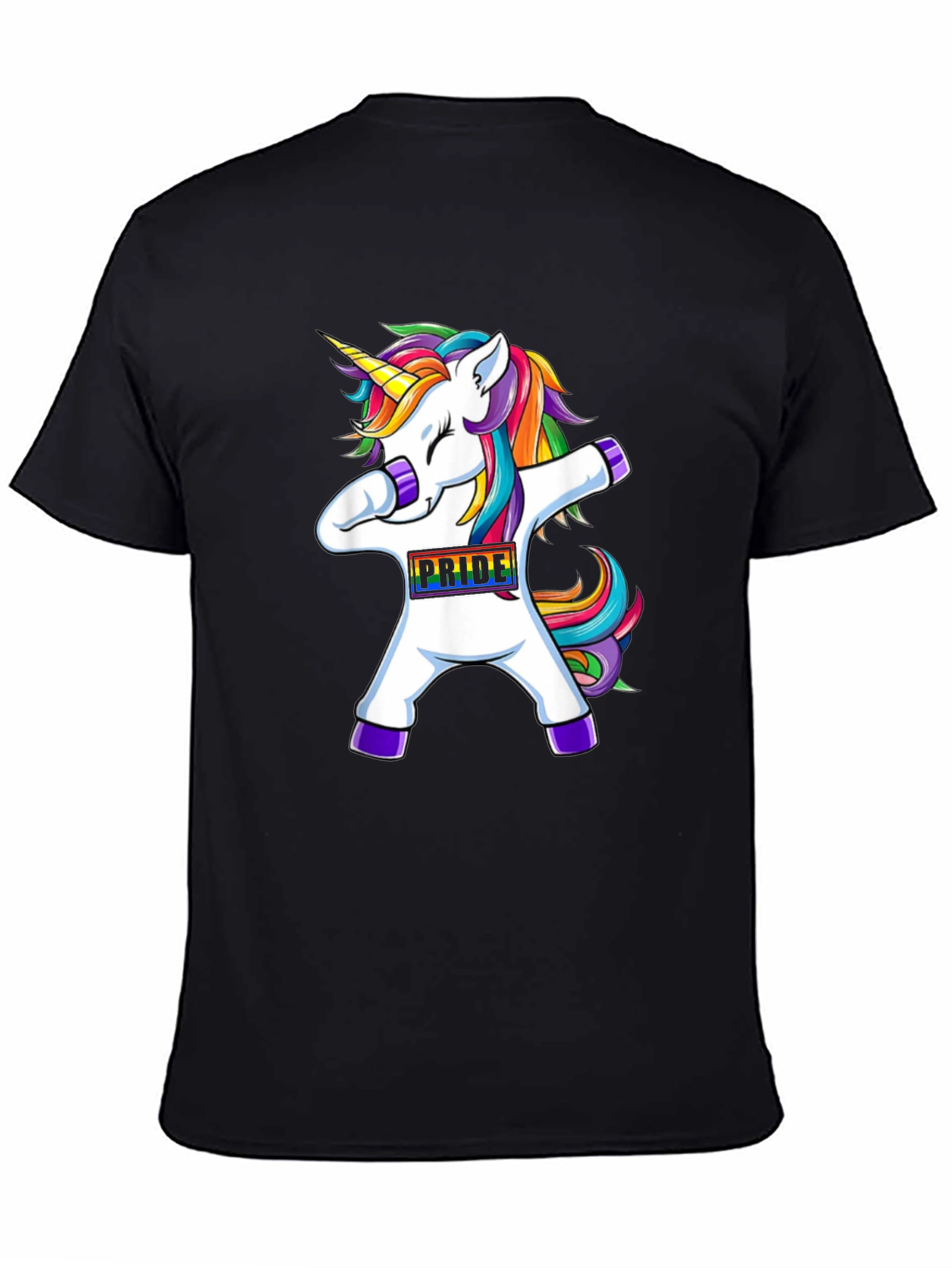 Dabbing Pride Unicorn Black T-Shirt