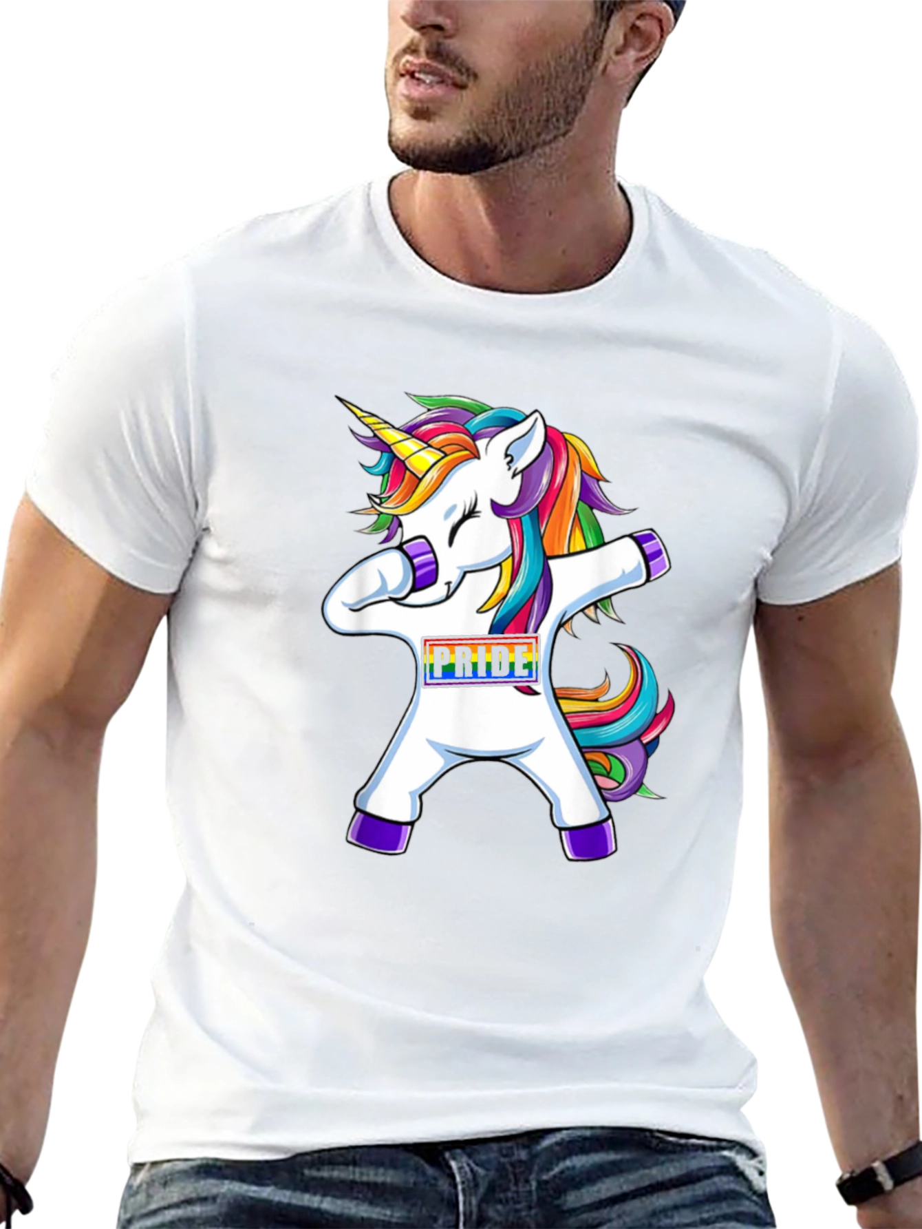 Dabbing Pride Unicorn Black T-Shirt