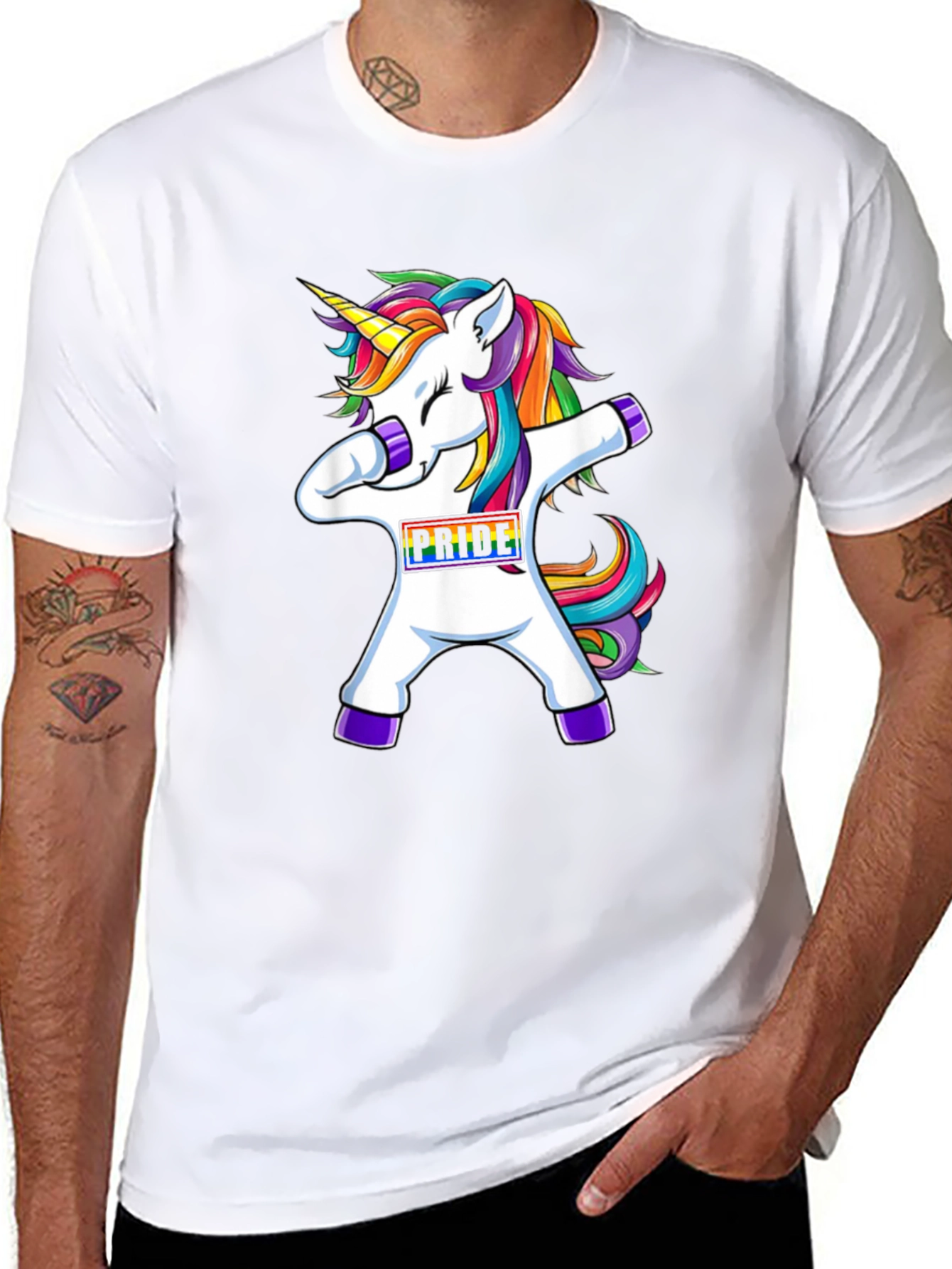 Dabbing Pride Unicorn Black T-Shirt