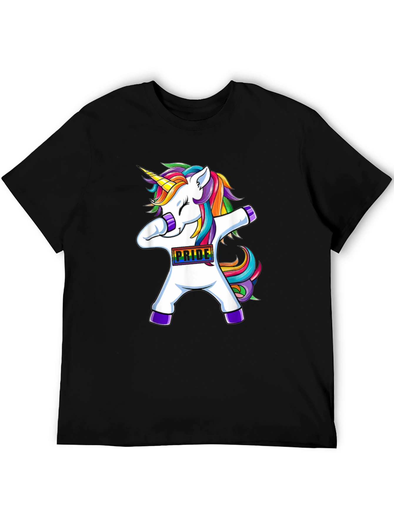 Dabbing Pride Unicorn Black T-Shirt