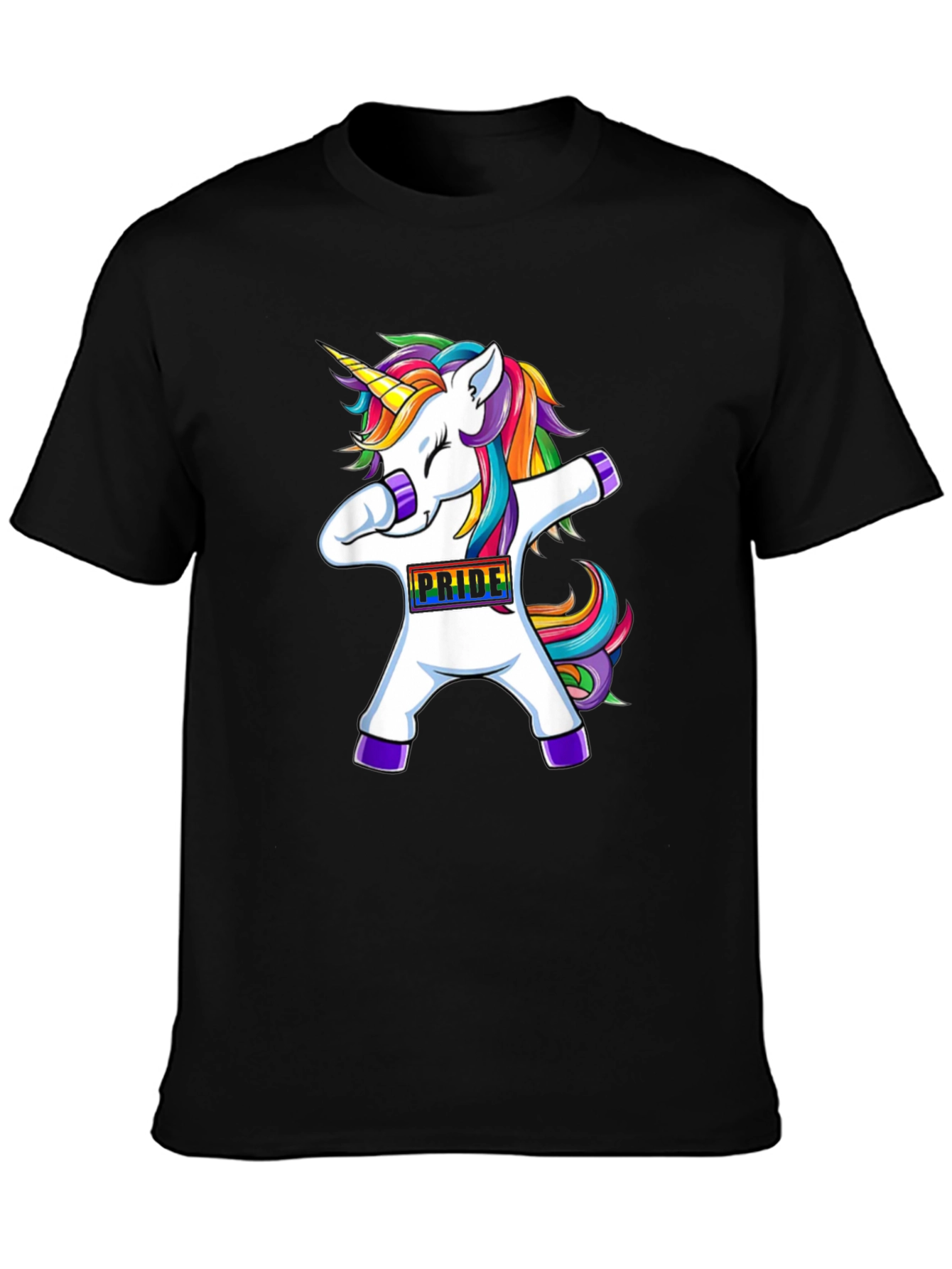 Dabbing Pride Unicorn Black T-Shirt