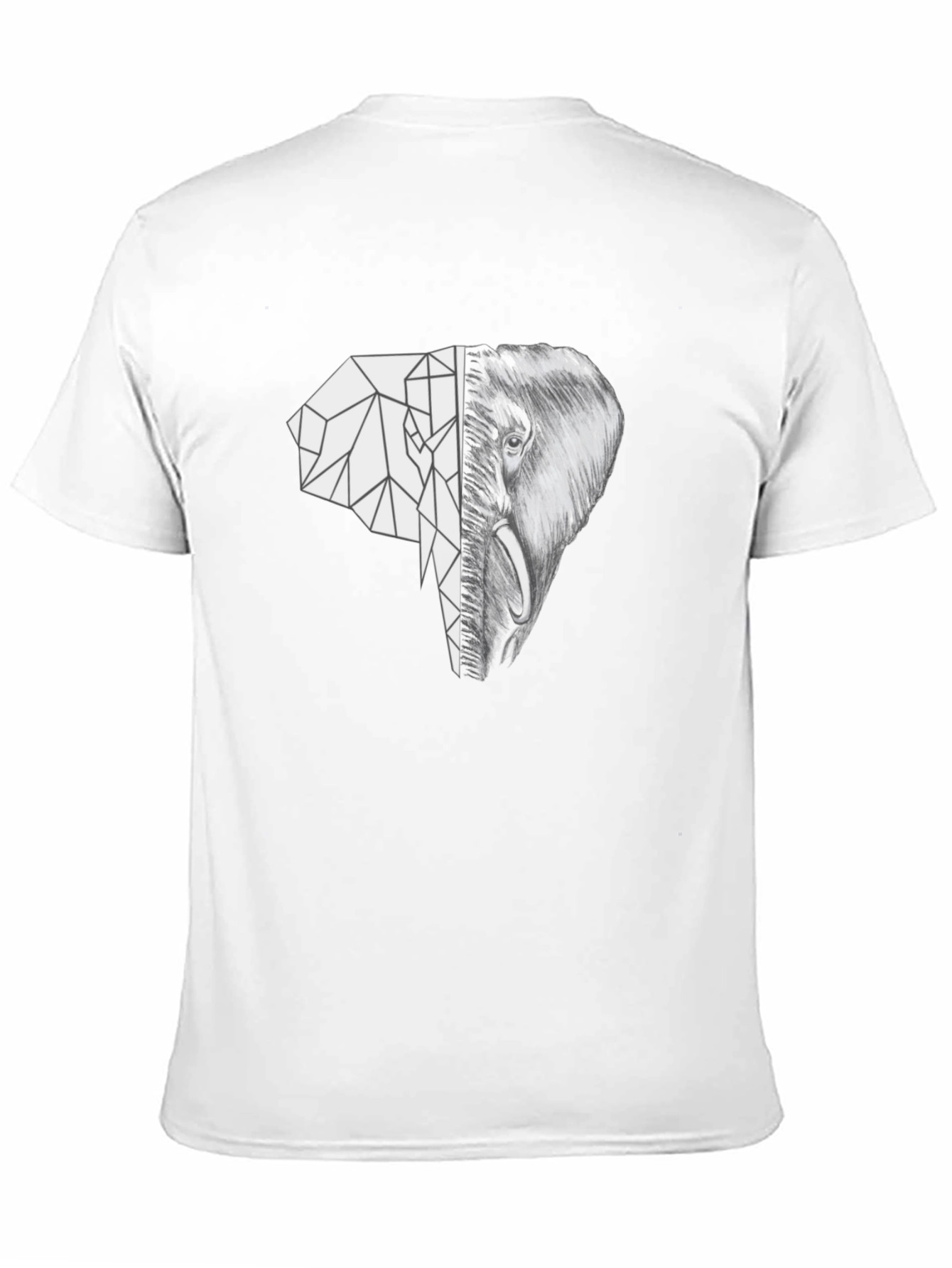 Geometric Elephant Graphic Tee - Unique Black T-Shirt