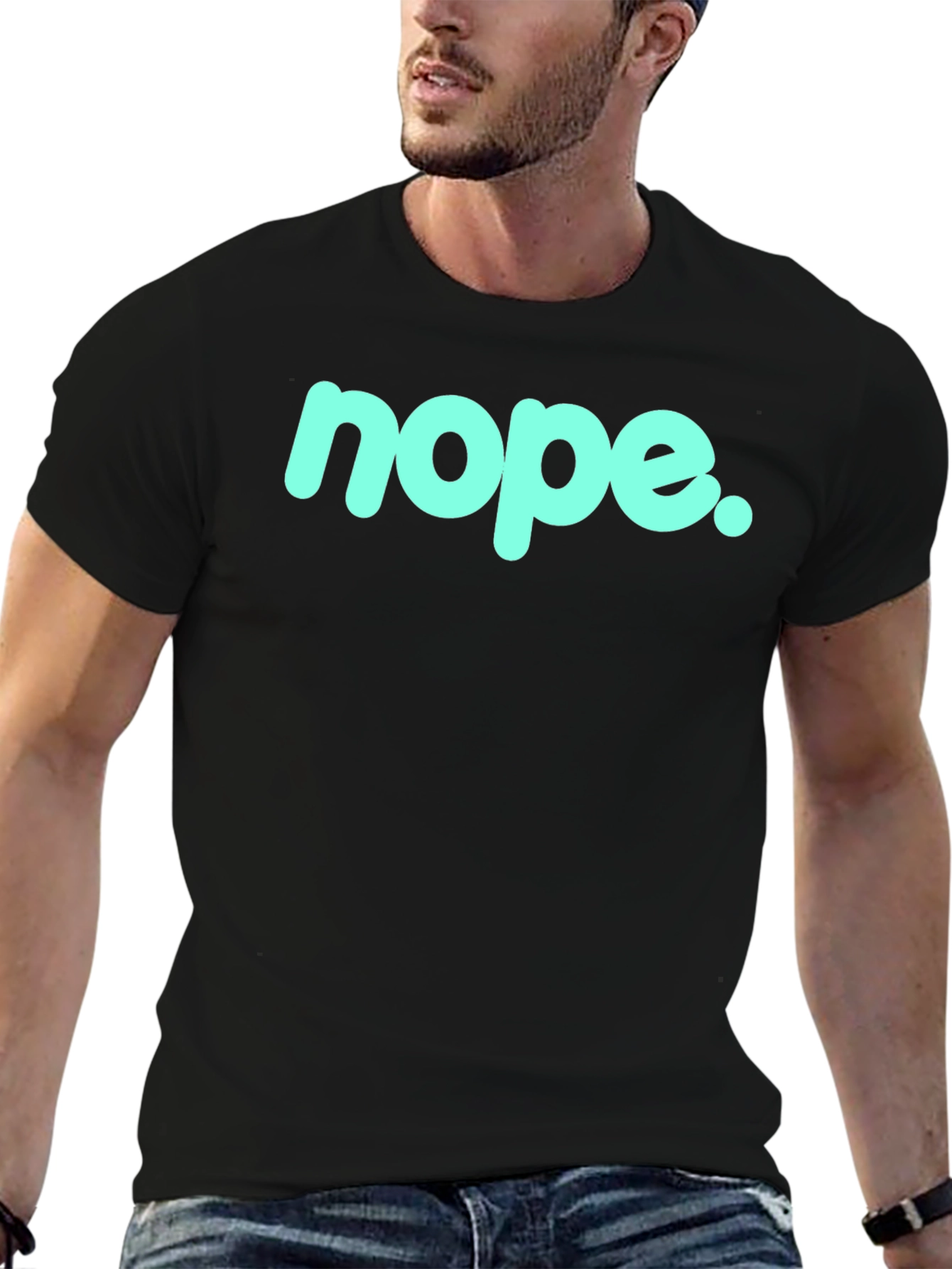 Nope Graphic Tee - Casual Black T-Shirt
