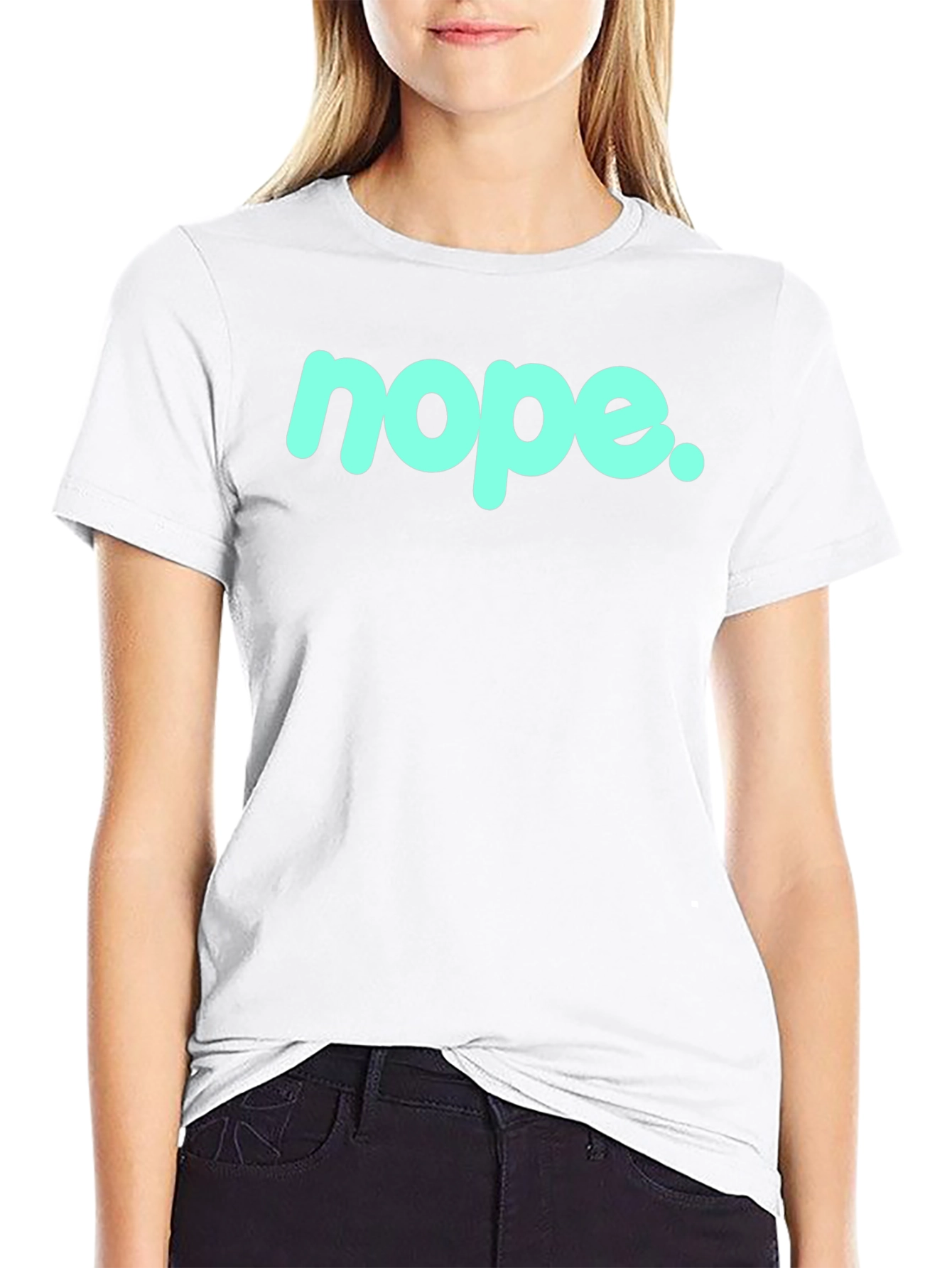 Nope Graphic Tee - Casual Black T-Shirt