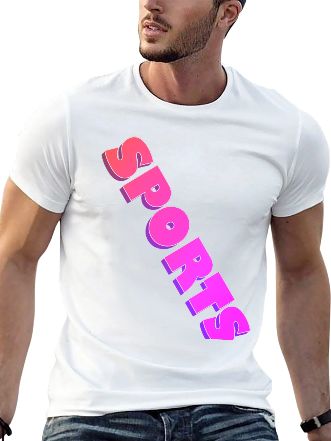 Mens Black Sports Graphic Tee
