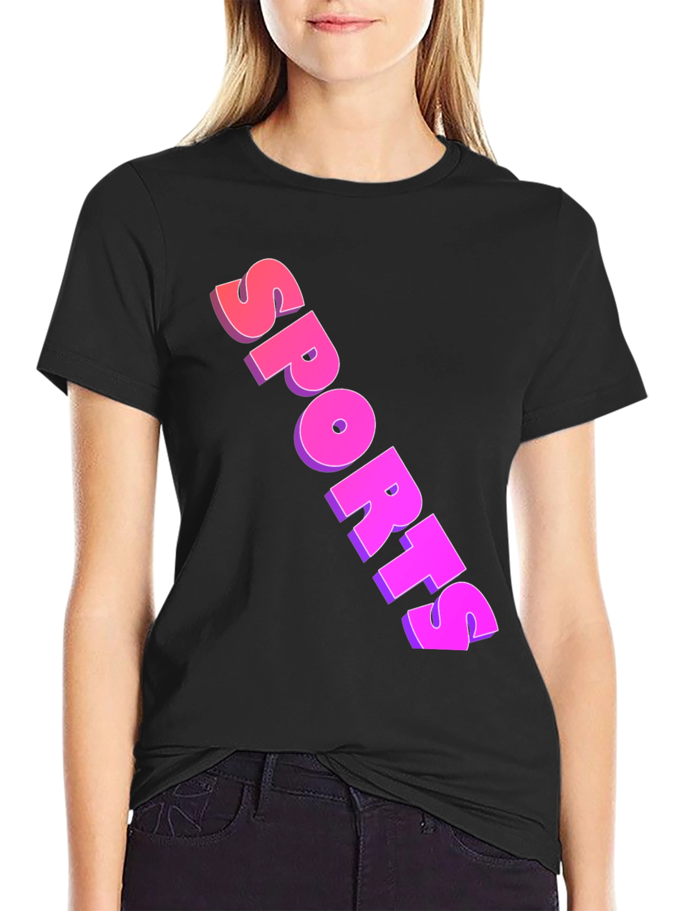 Mens Black Sports Graphic Tee