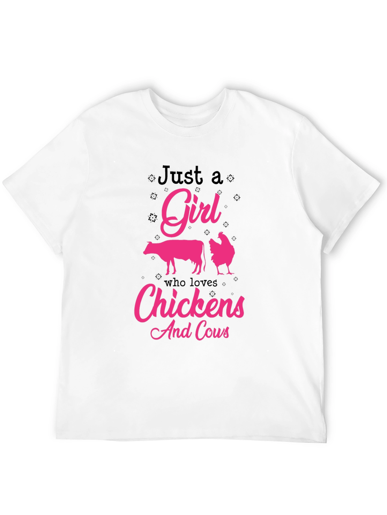Just a Girl Who Loves Chickens and Cows T-Shirt