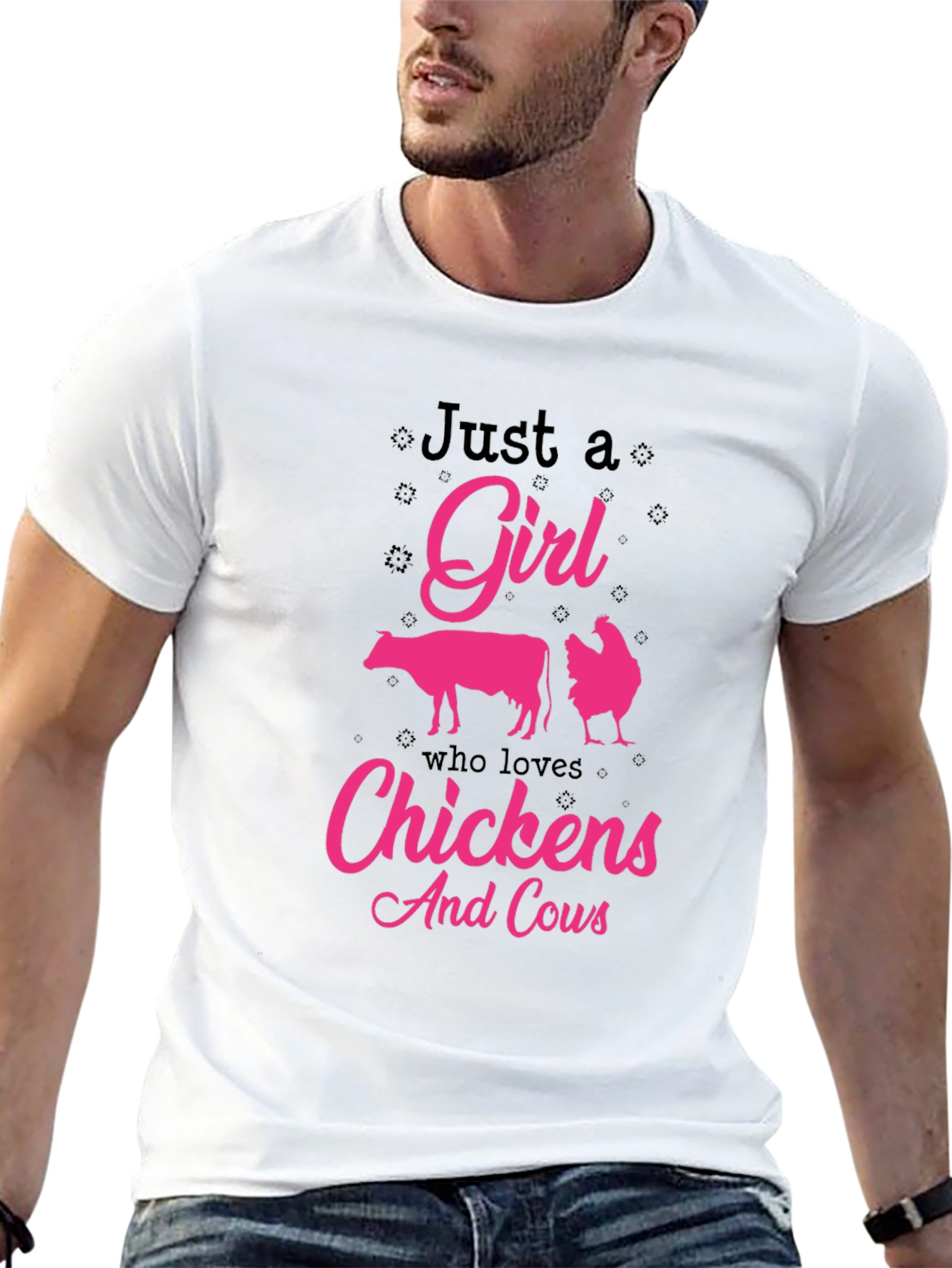 Just a Girl Who Loves Chickens and Cows T-Shirt