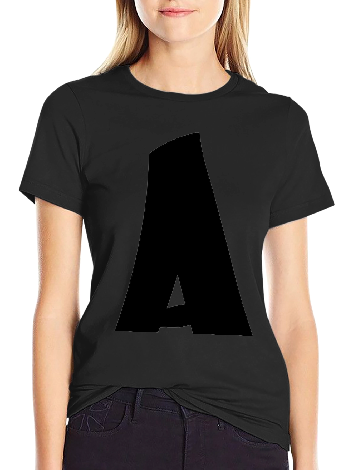 Bold A Graphic Tee - Stylish Black T-Shirt