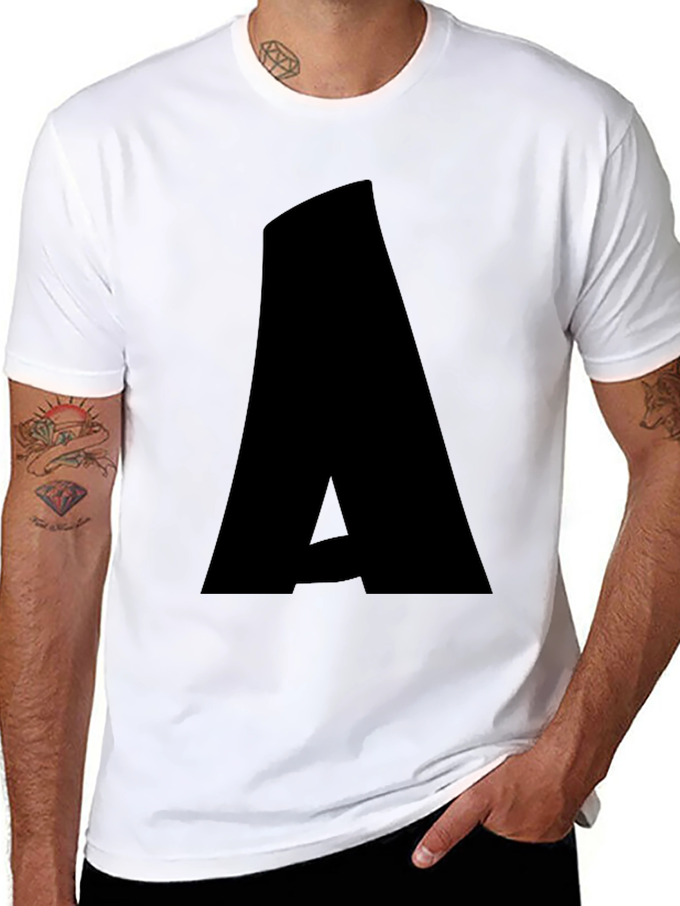 Bold A Graphic Tee - Stylish Black T-Shirt