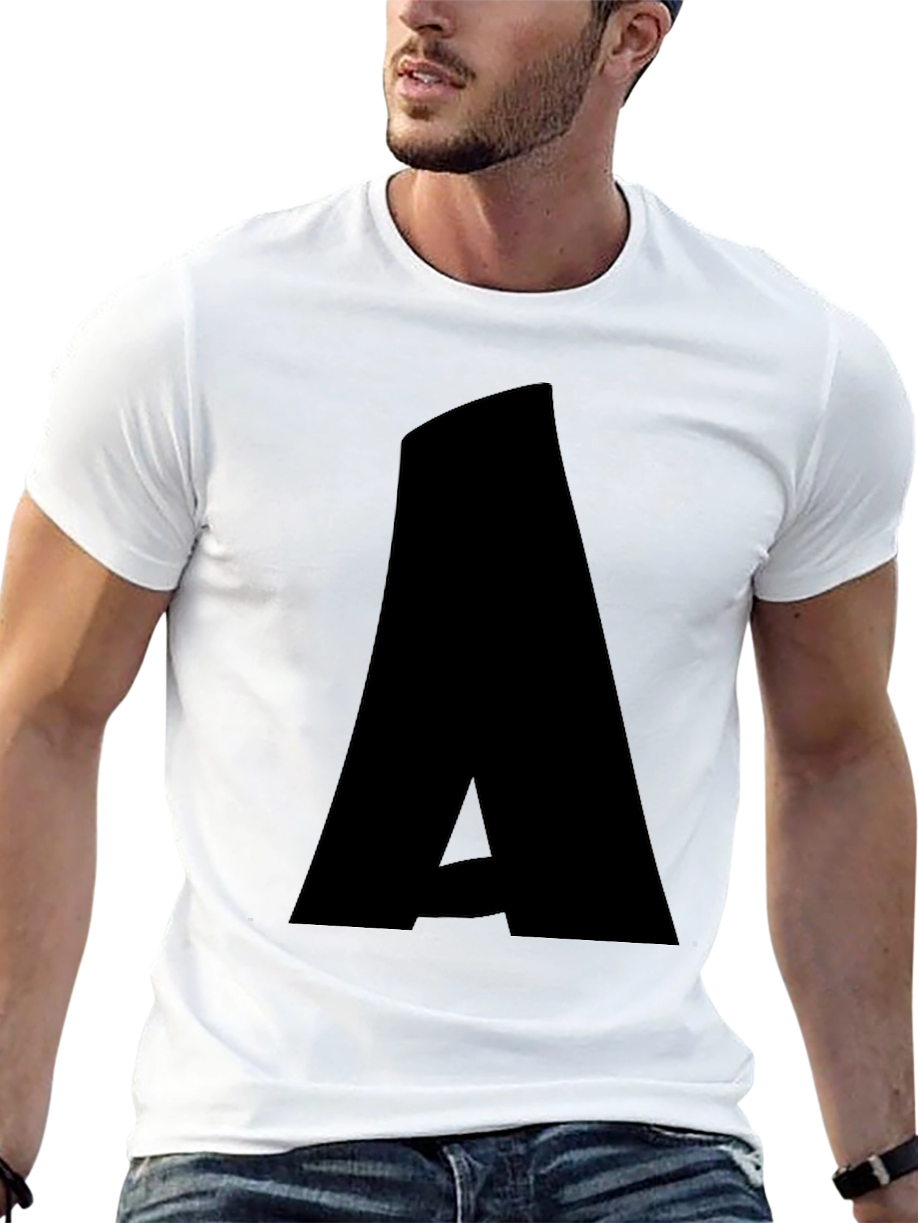 Bold A Graphic Tee - Stylish Black T-Shirt