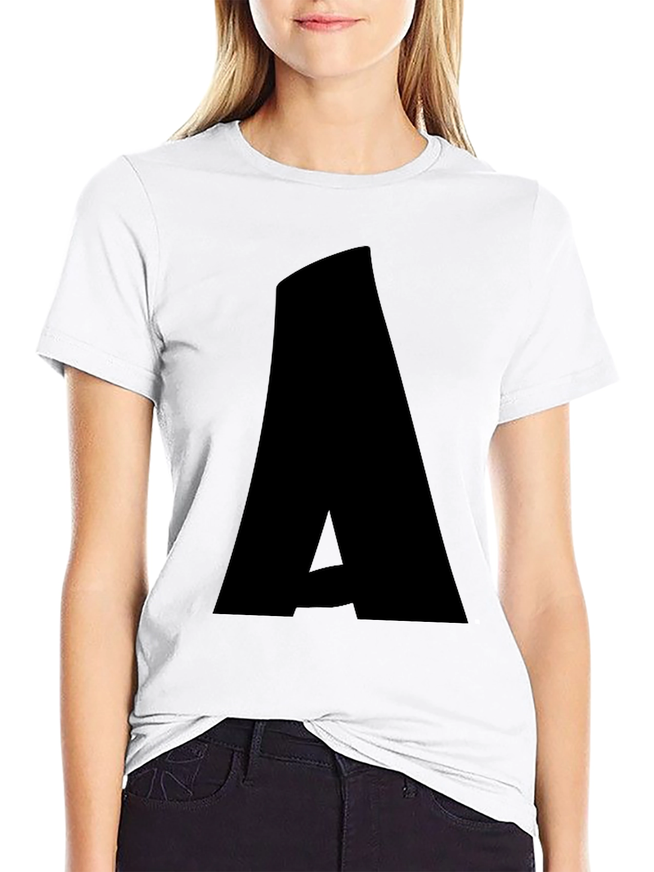 Bold A Graphic Tee - Stylish Black T-Shirt