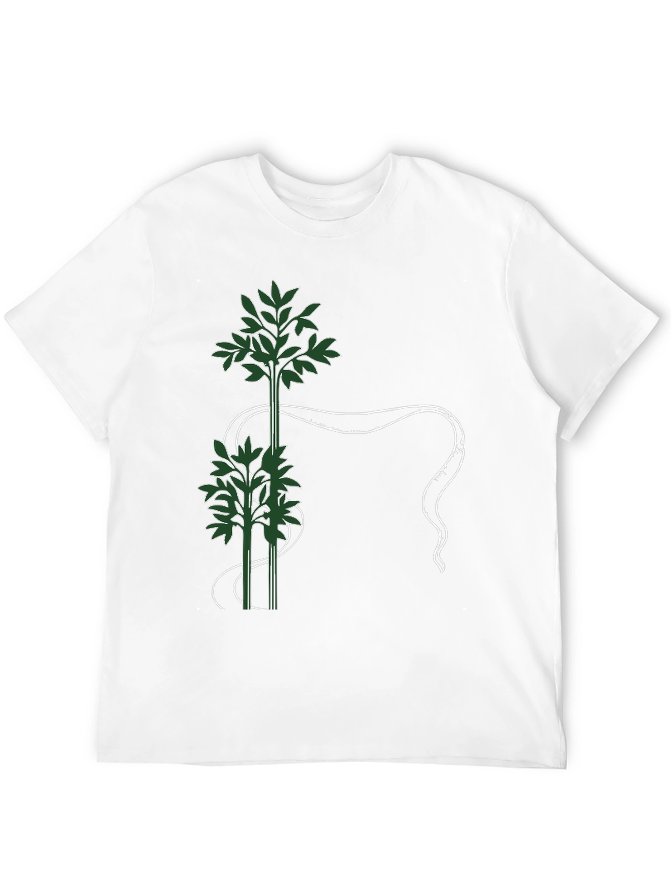 Botanical Print Black T-Shirt - Nature Inspired Graphic Tee