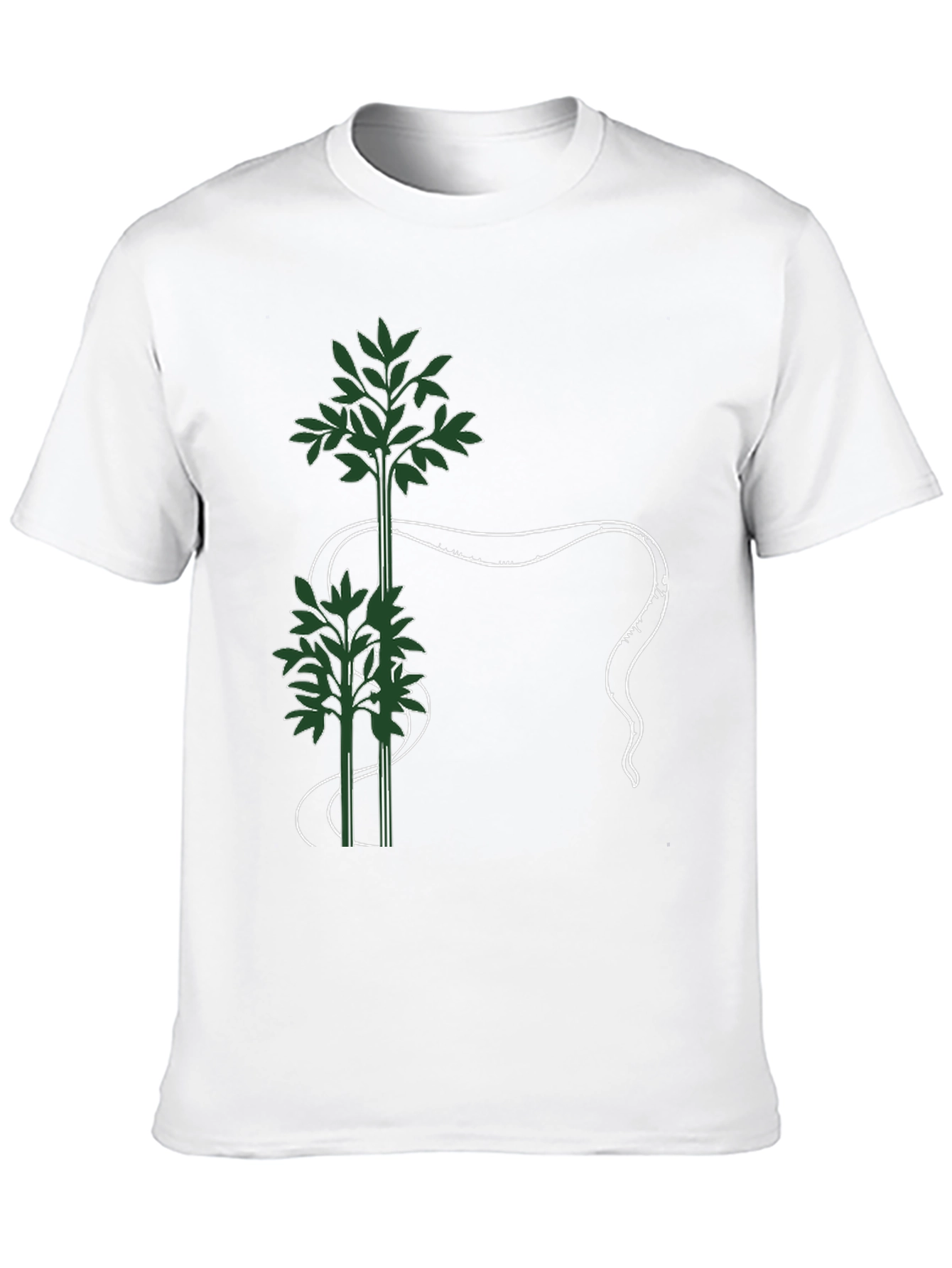 Botanical Print Black T-Shirt - Nature Inspired Graphic Tee