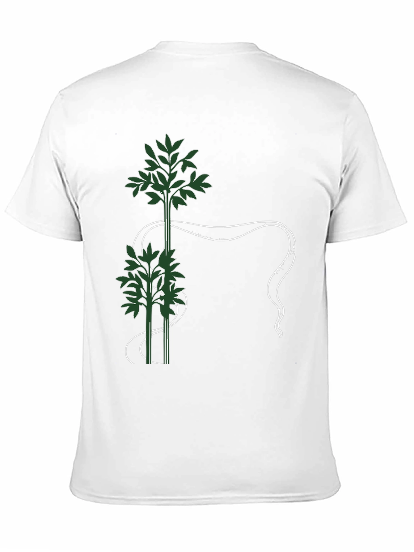 Botanical Print Black T-Shirt - Nature Inspired Graphic Tee