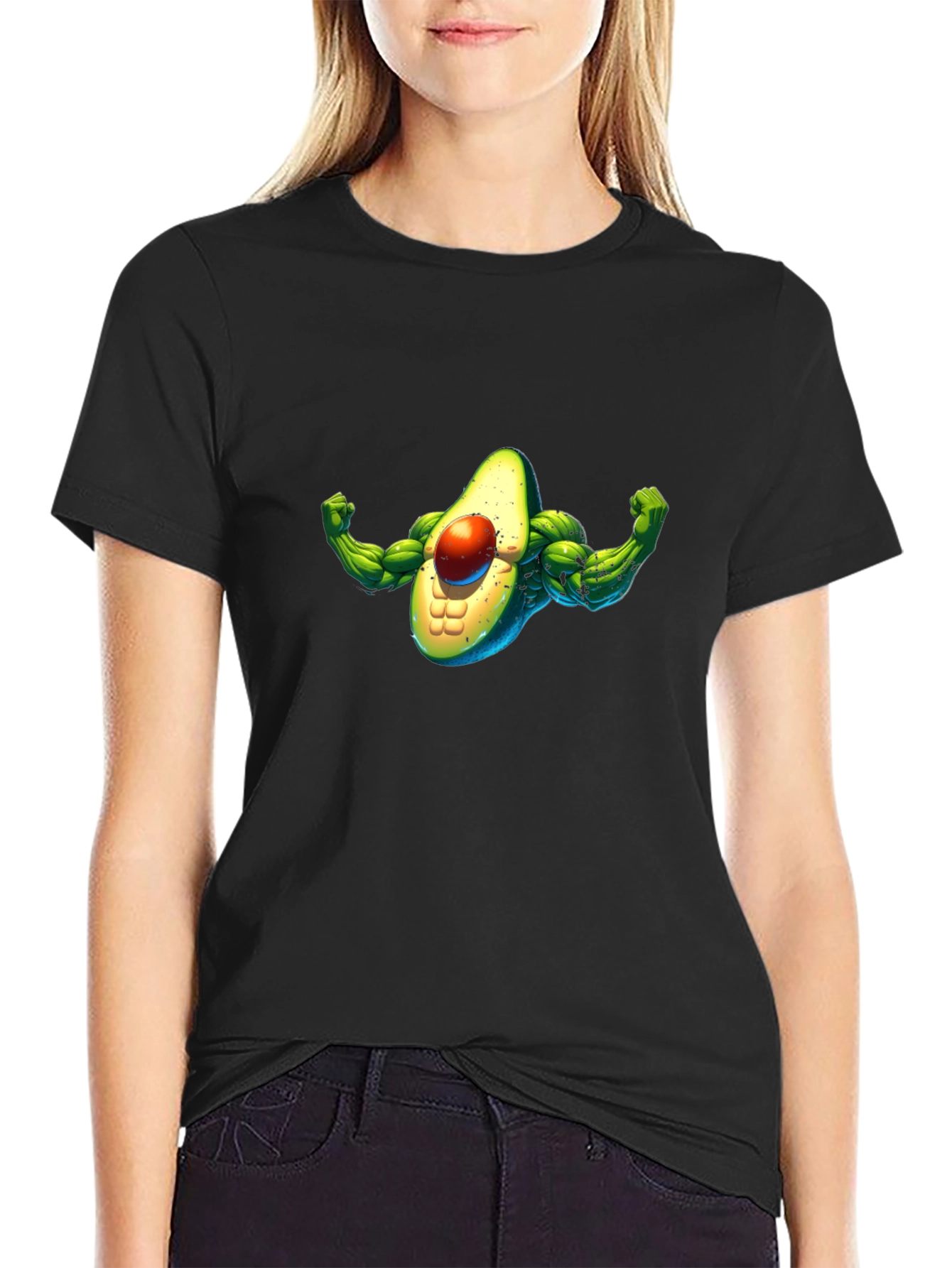 Muscle Avocado Black T-Shirt