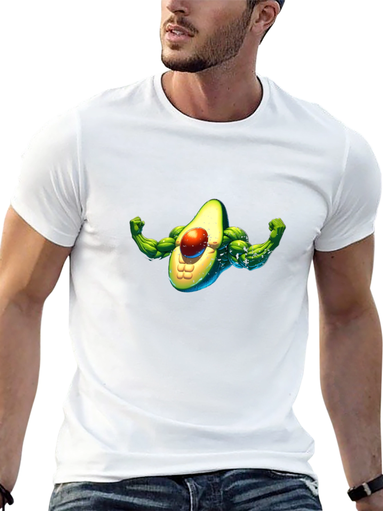 Muscle Avocado Black T-Shirt