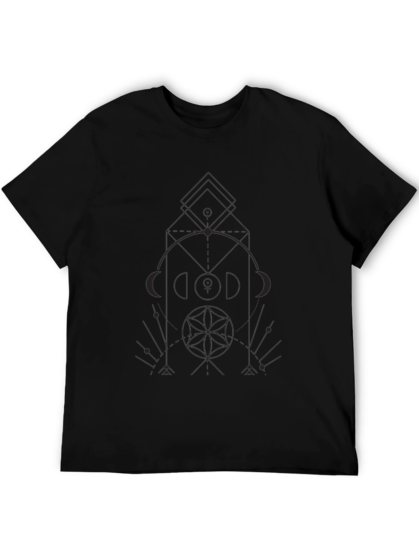 Geometric Print Black T-Shirt