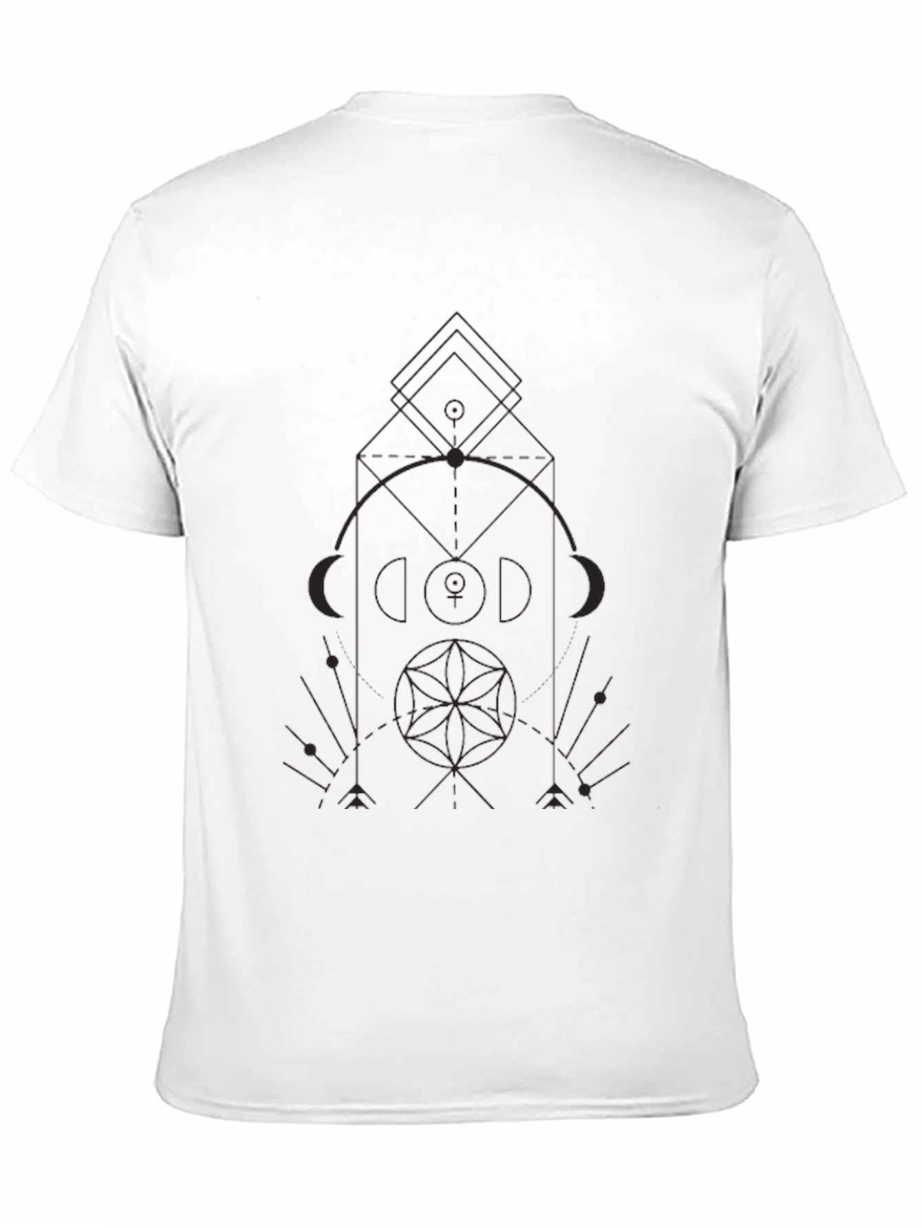 Geometric Print Black T-Shirt