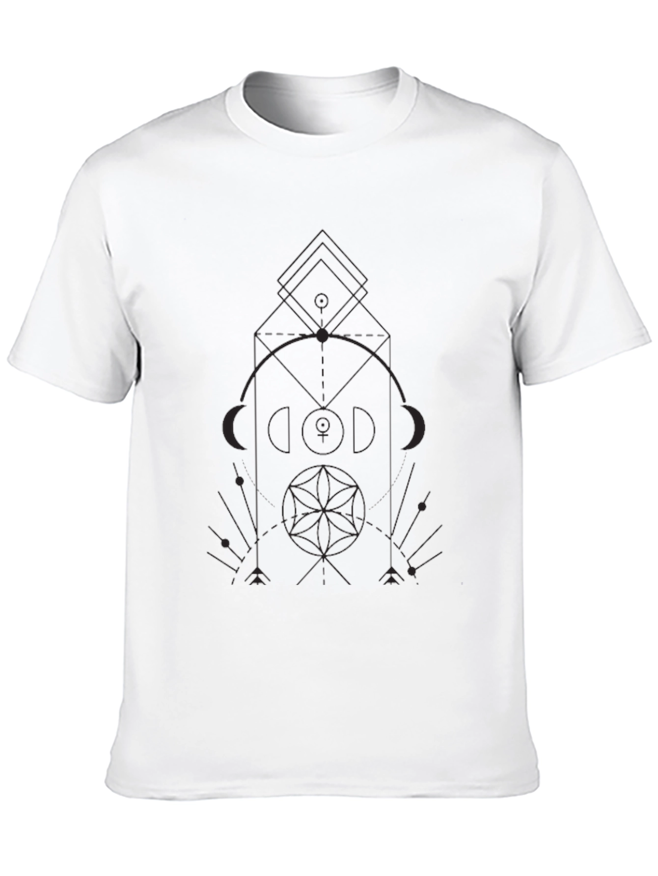 Geometric Print Black T-Shirt