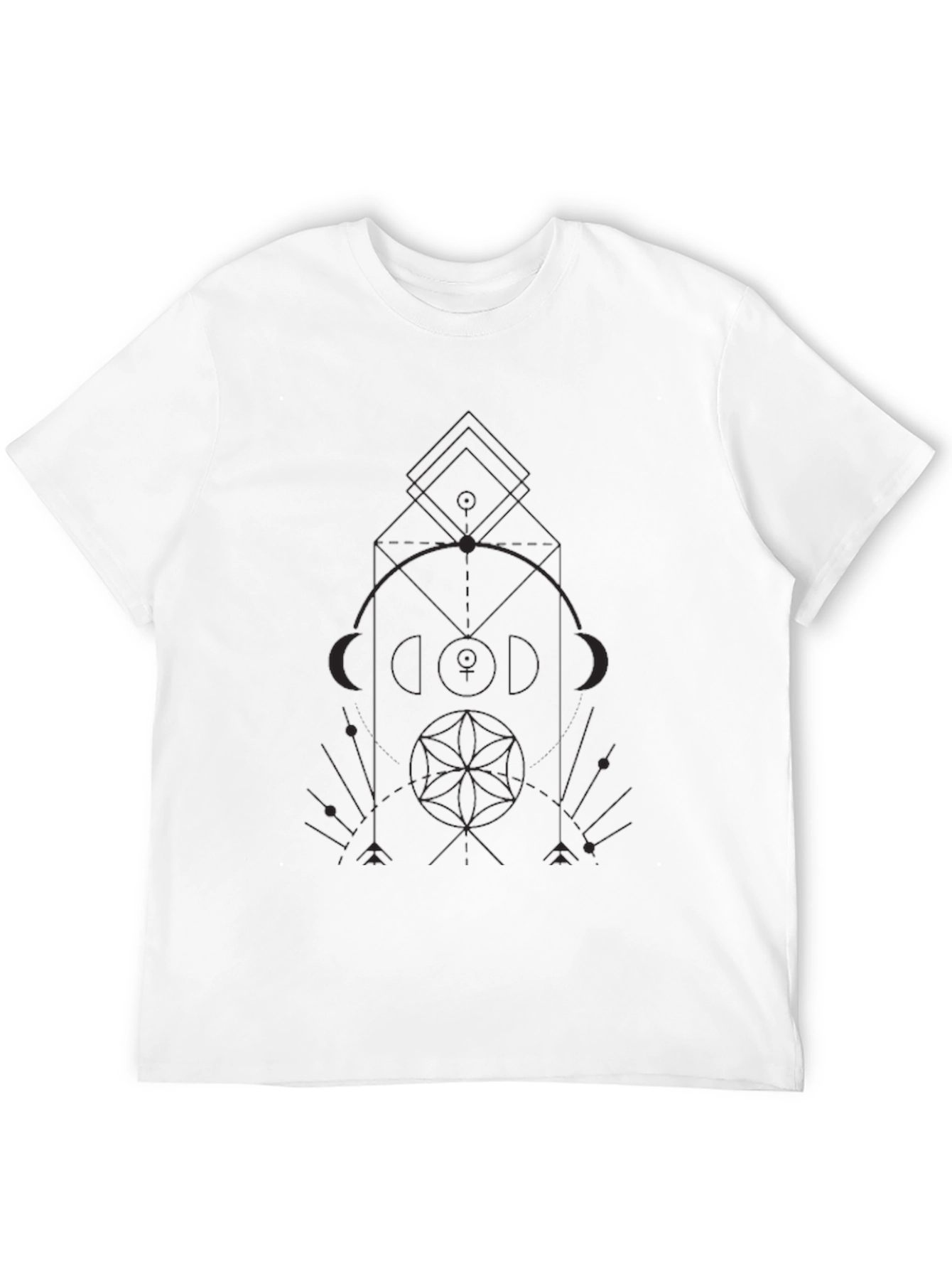 Geometric Print Black T-Shirt