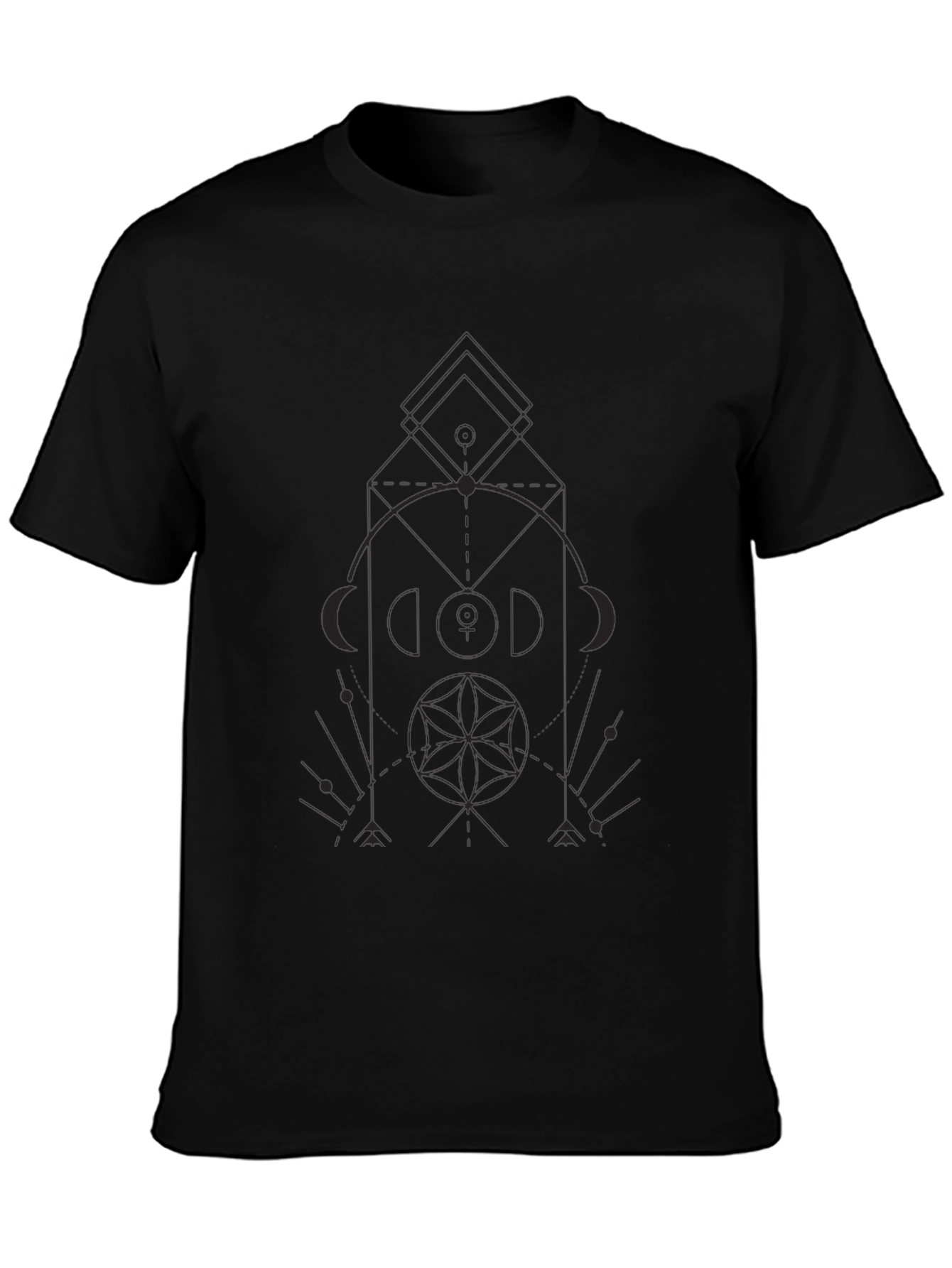 Geometric Print Black T-Shirt