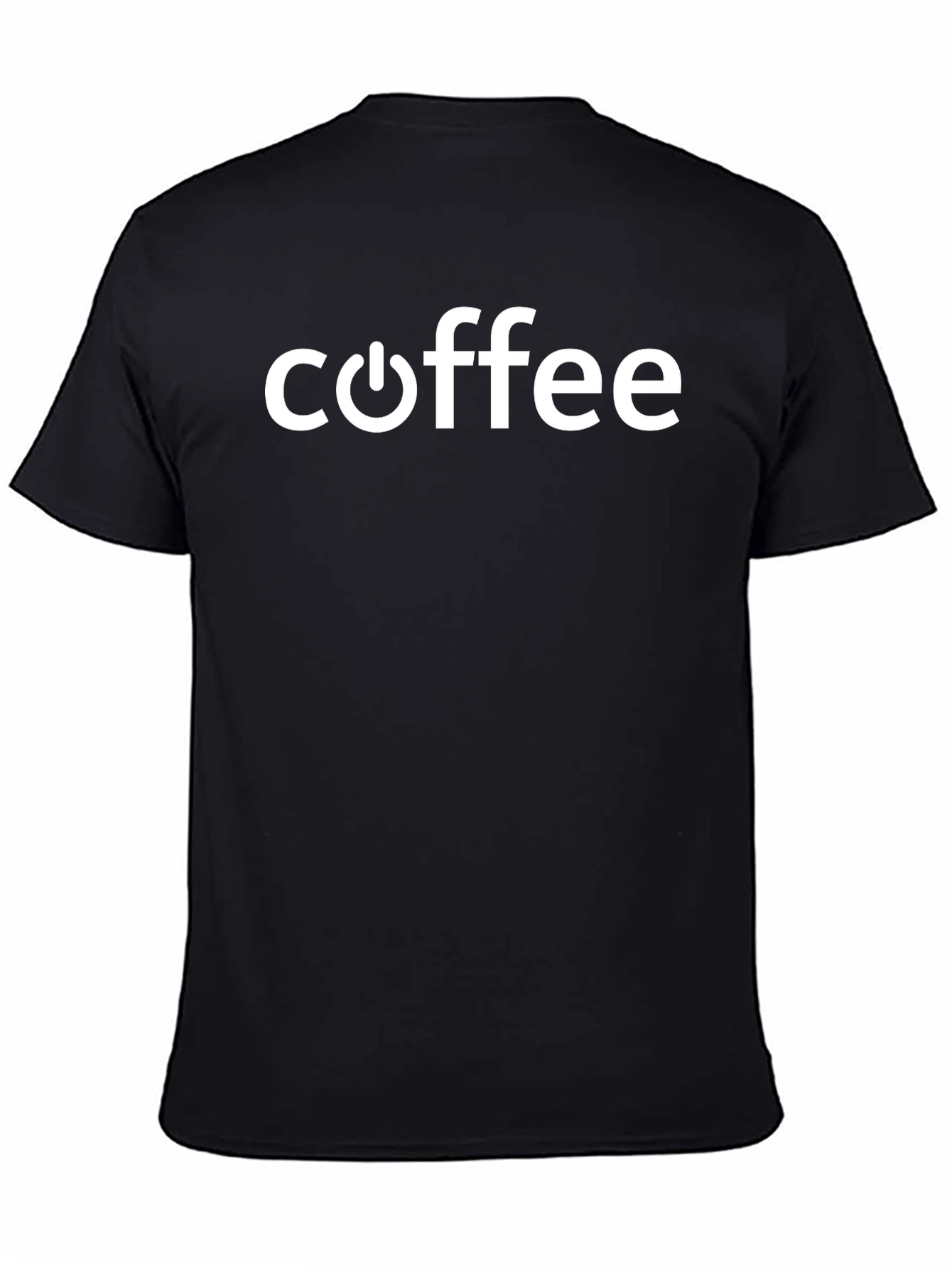 Coffee Power Button T-Shirt - Black Graphic Tee