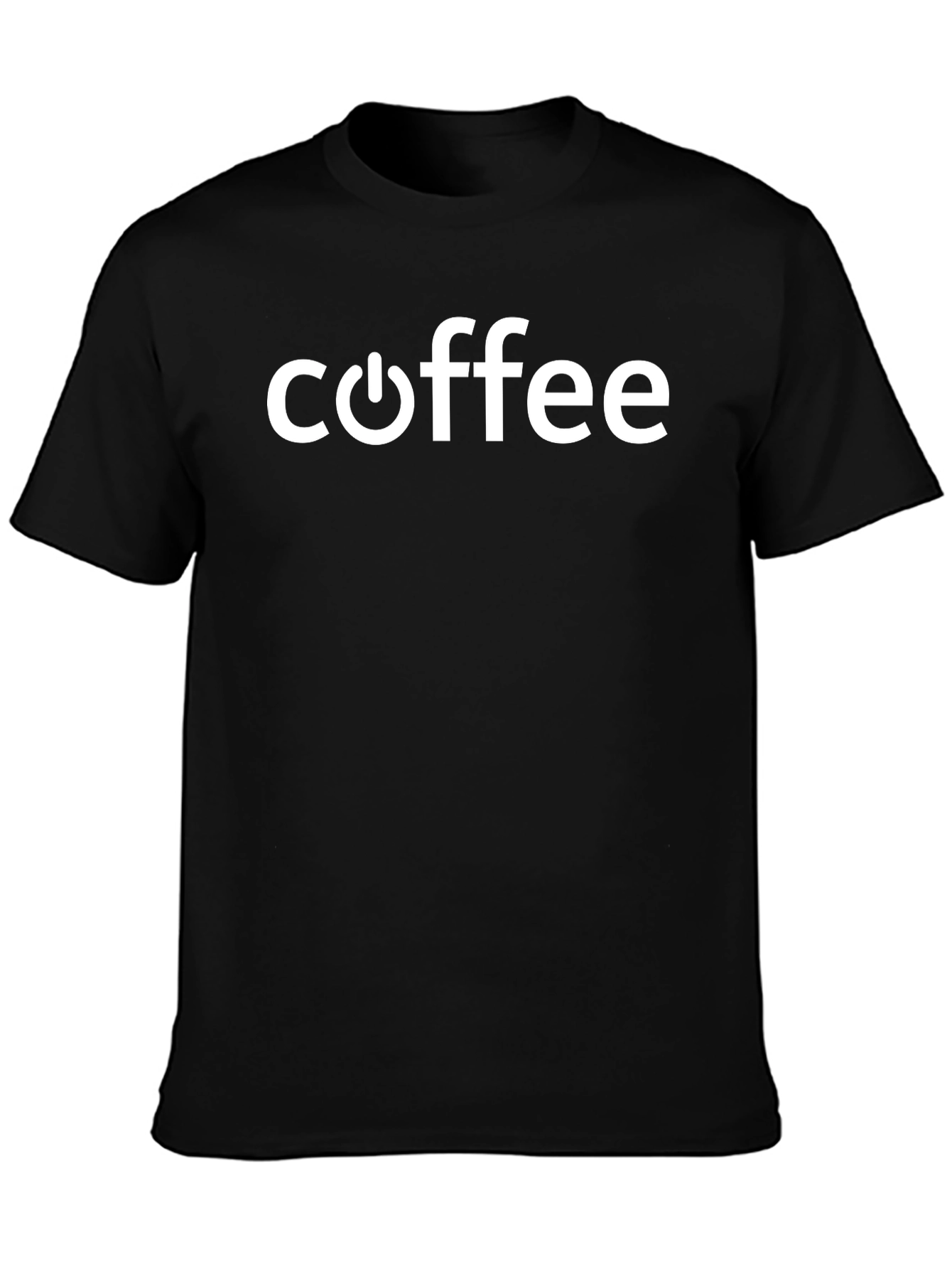 Coffee Power Button T-Shirt - Black Graphic Tee