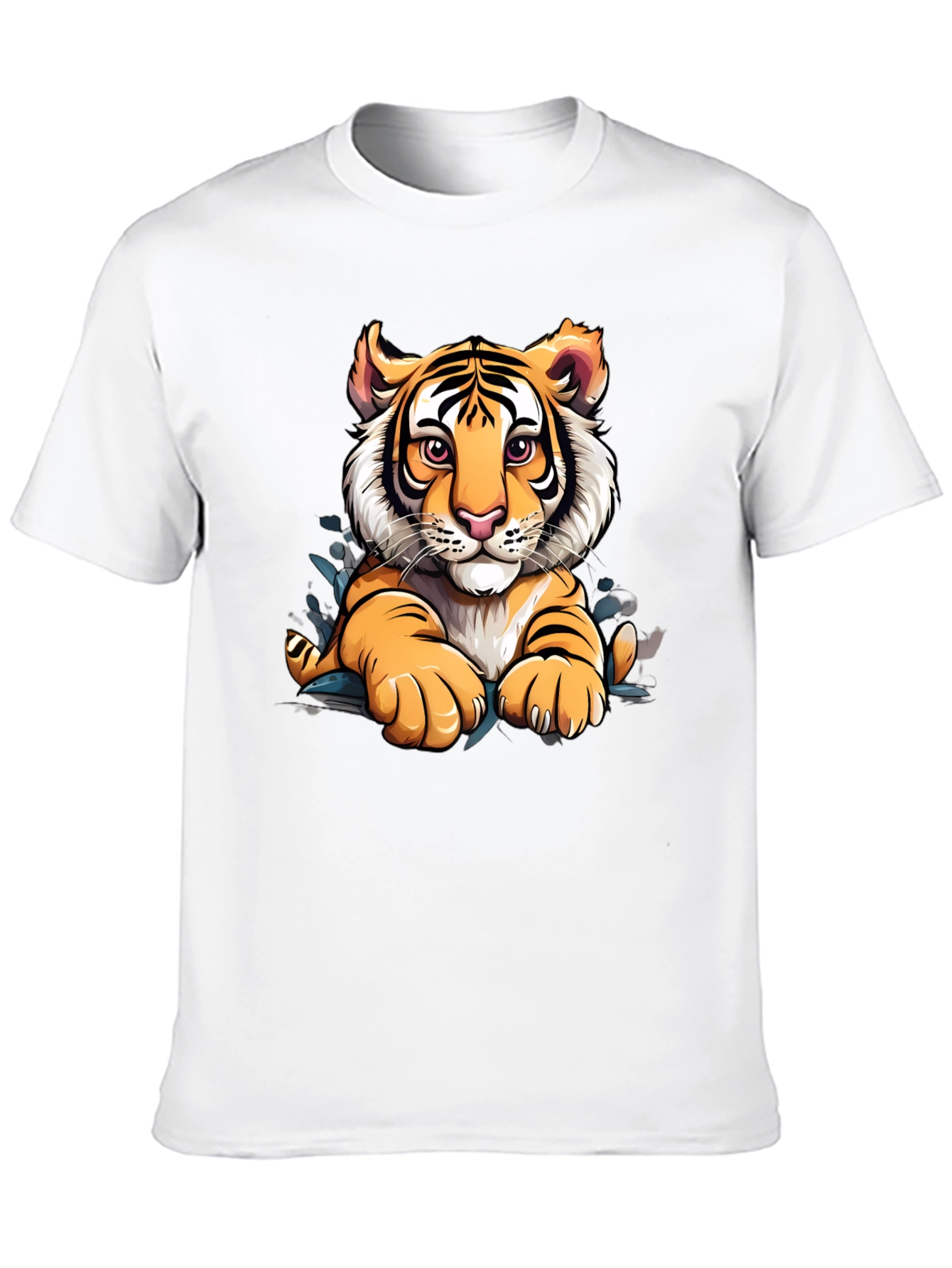 Tiger Graphic Print Mens Black T-Shirt