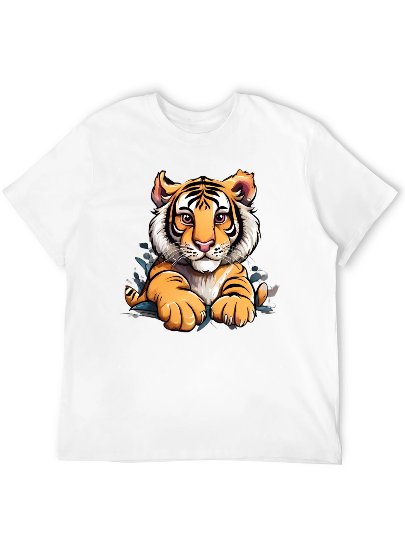 Tiger Graphic Print Mens Black T-Shirt