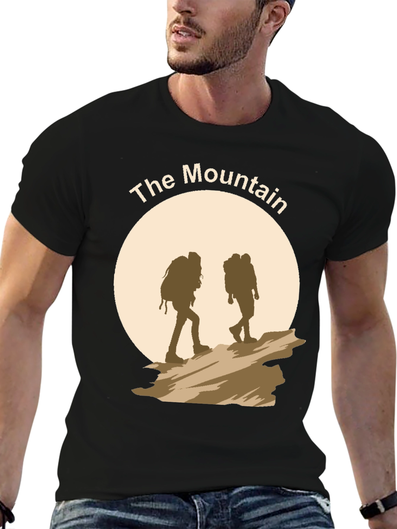 The Mountain Black T-Shirt - Hiking Adventure