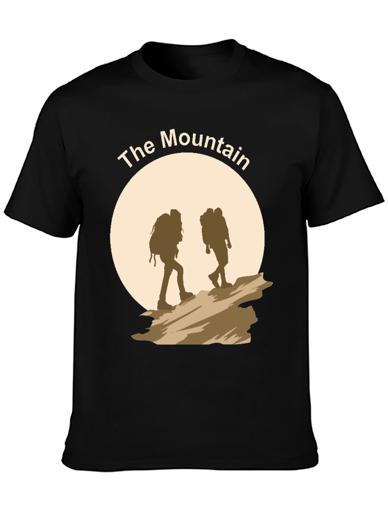 The Mountain Black T-Shirt - Hiking Adventure